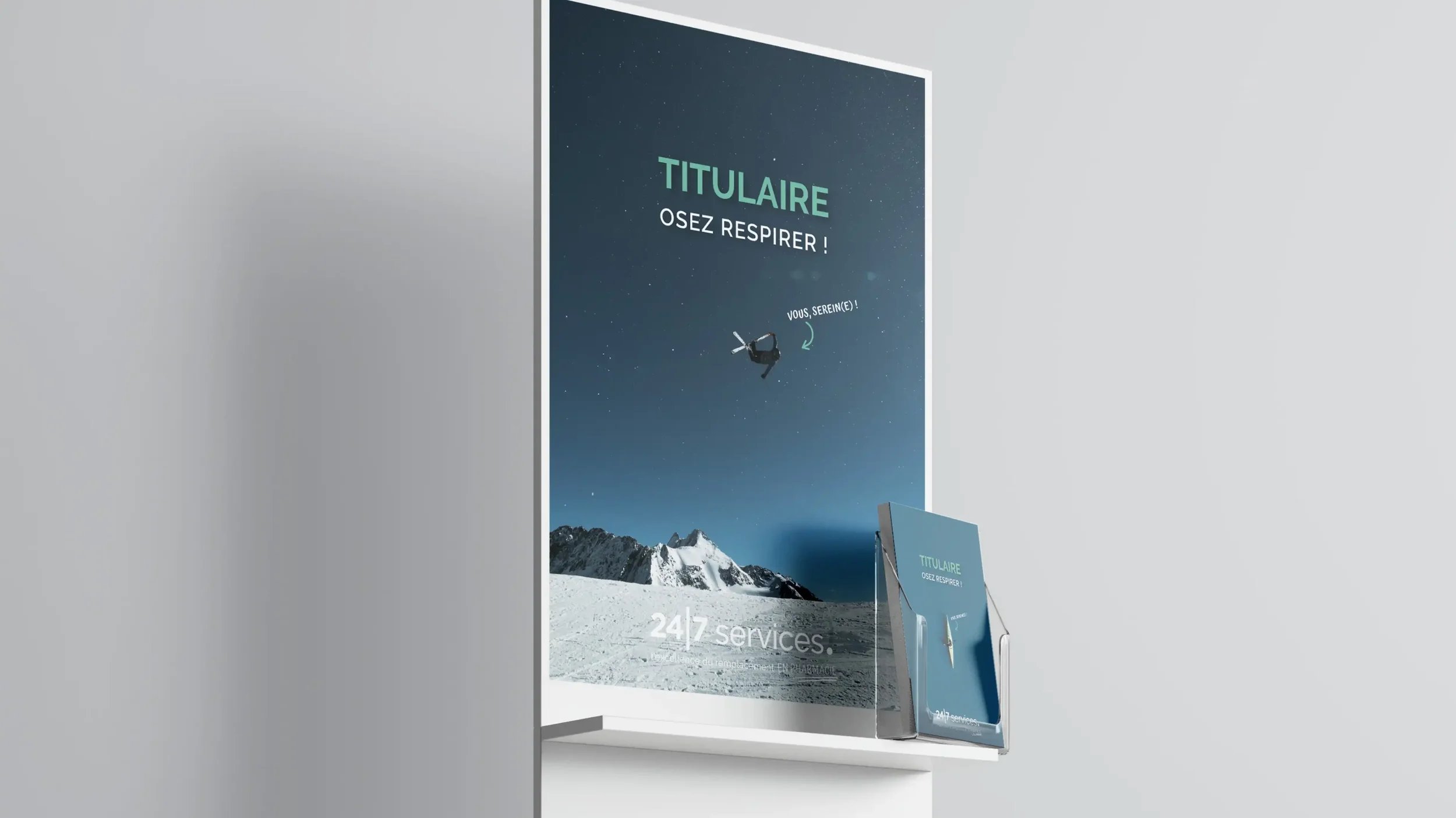 Display et flyer conçus pour renforcer l’impact commercial d’une campagne B2B, par Mathilde Lafargue