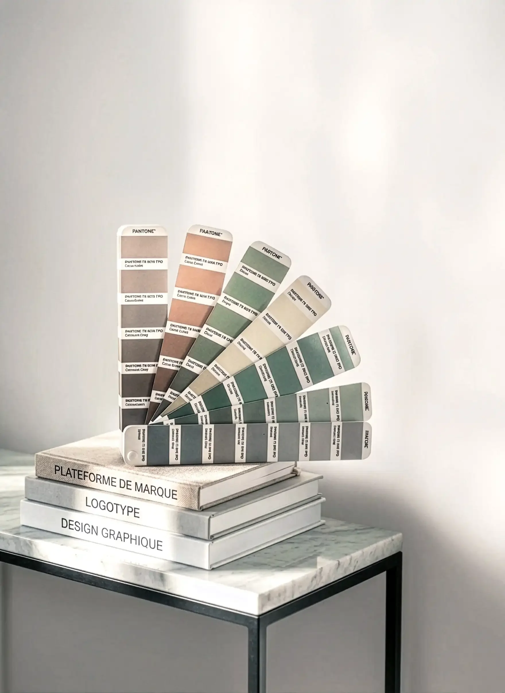 Nuancier Pantone utilisé pour définir une direction artistique et une identité visuelle cohérente