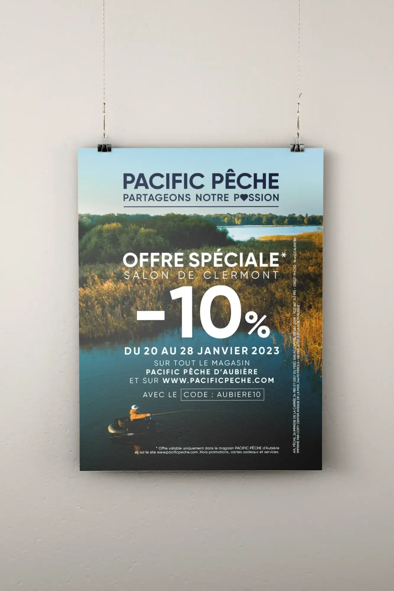Flyer promotionnel conçu pour un salon professionnel avec la nouvelle identité visuelle Pacific Pêche