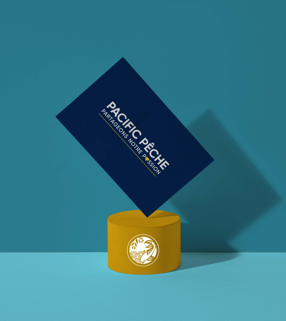 Nouvelle identité visuelle PACIFIC PÊCHE avec symbole Kamon et logotype modernisé