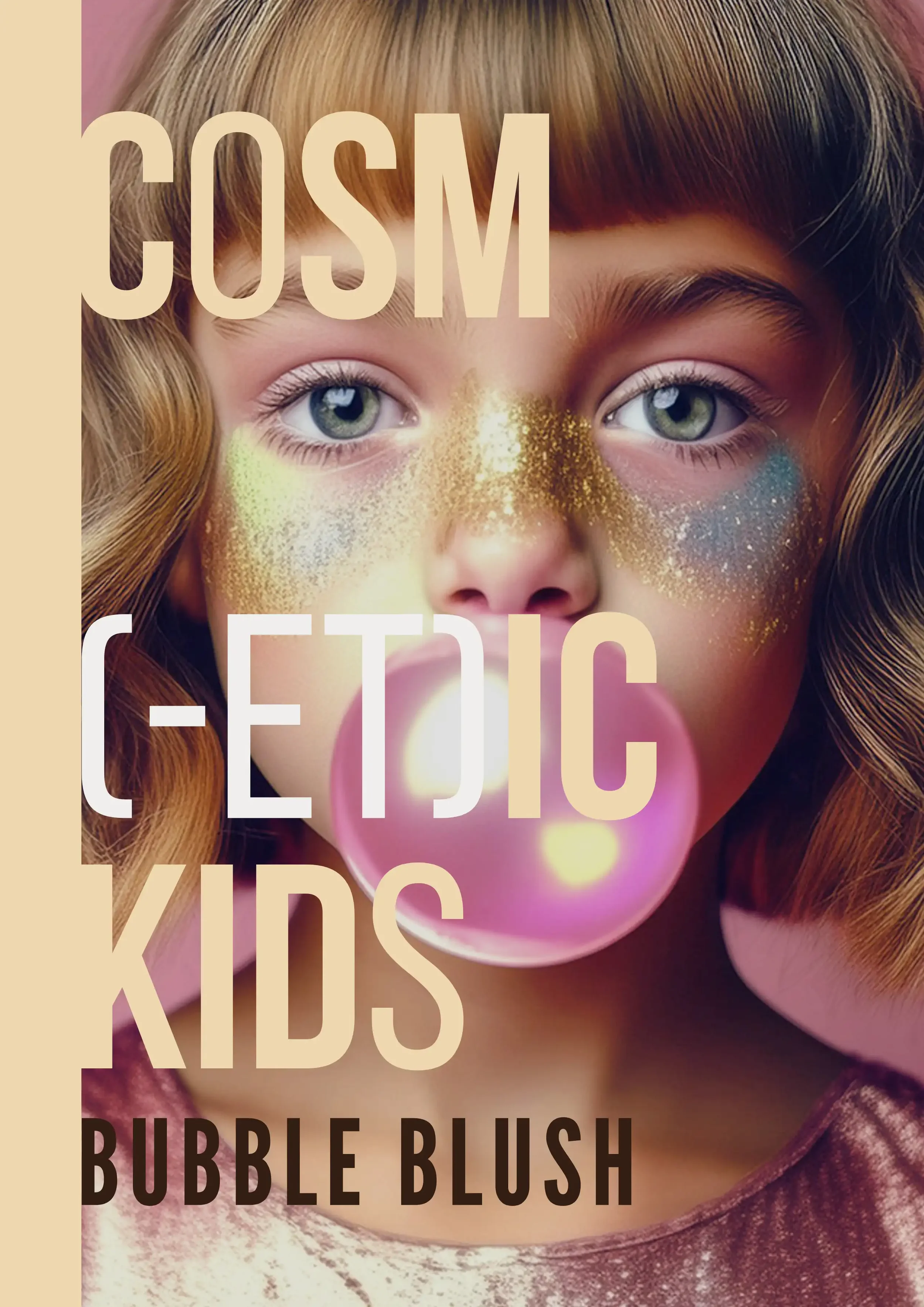 PLV lifestyle avec fille illustrant une collection de maquillage créatif pour enfants