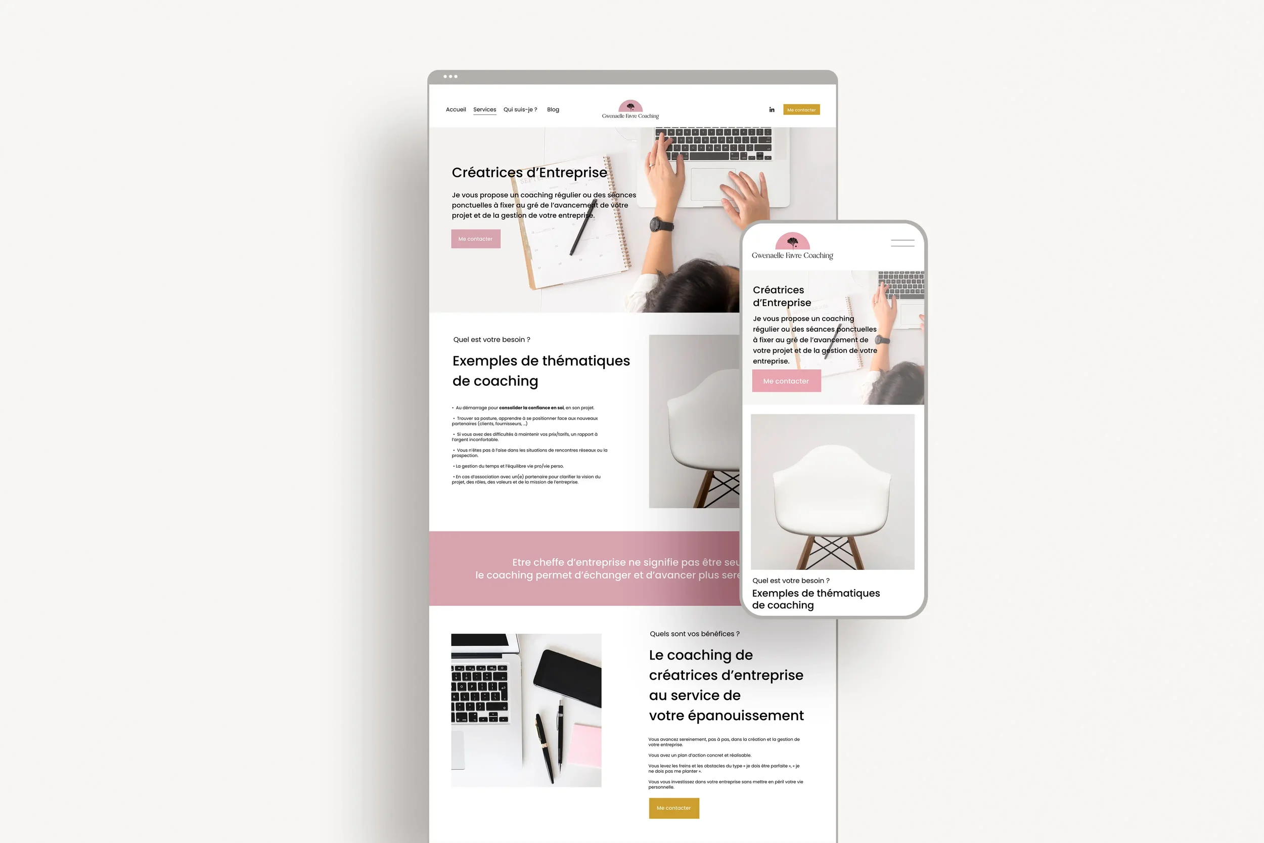 Conception d’un site web premium pour développer une activité indépendante, par Mathilde Lafargue