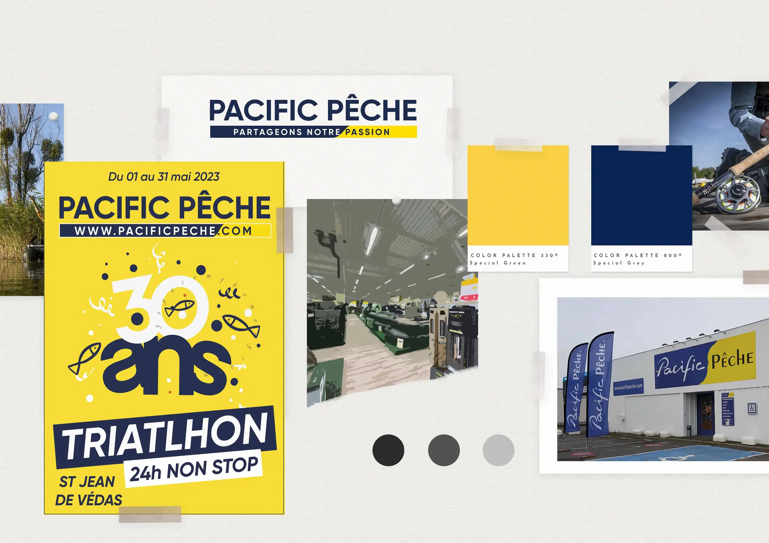 nciens supports de communication et anciens logos PACIFIC PÊCHE avant la refonte de l’identité visuelle