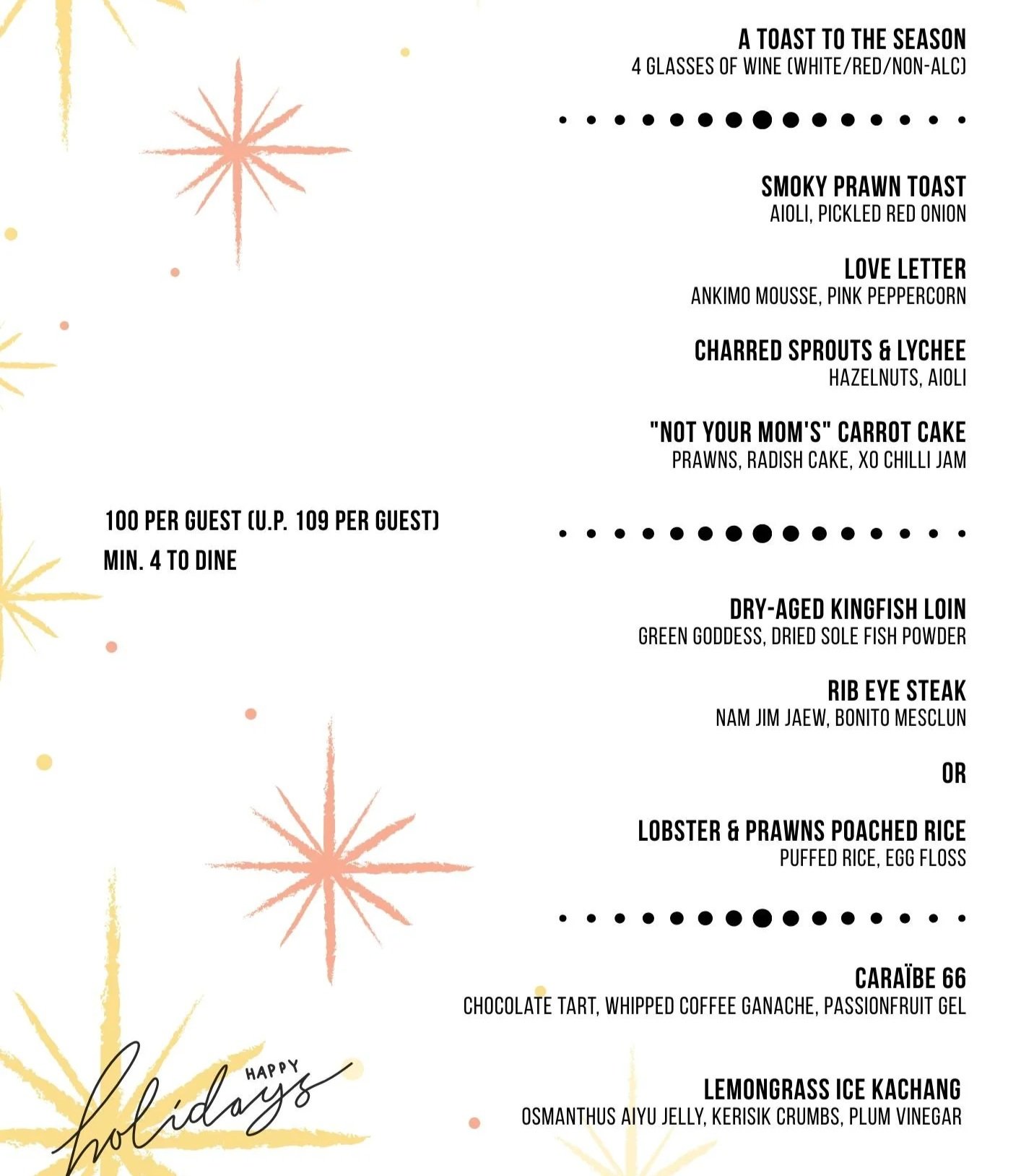 FESTIVE DINNER FEAST FOR 4