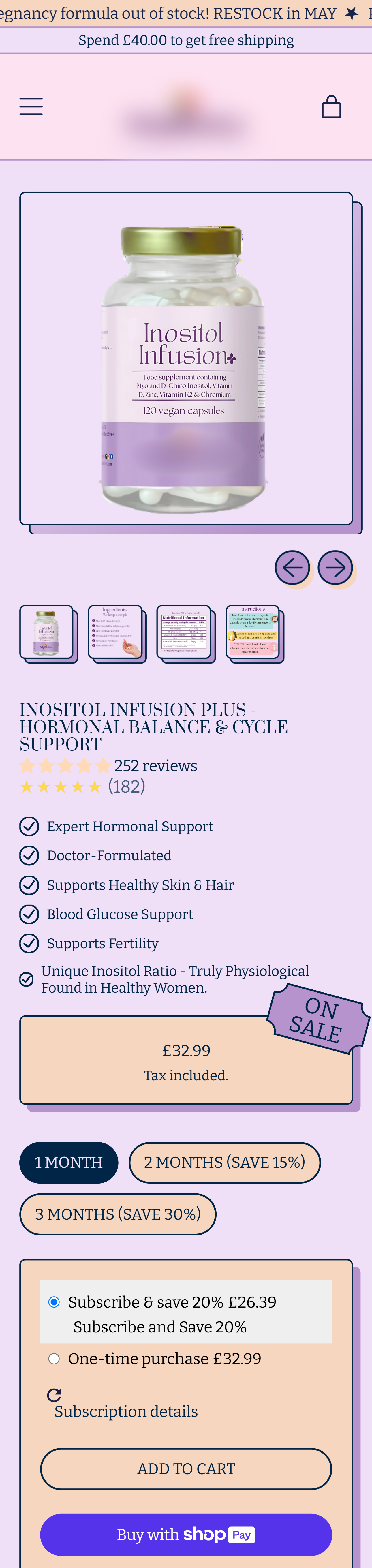 Women's health supplement brand - before