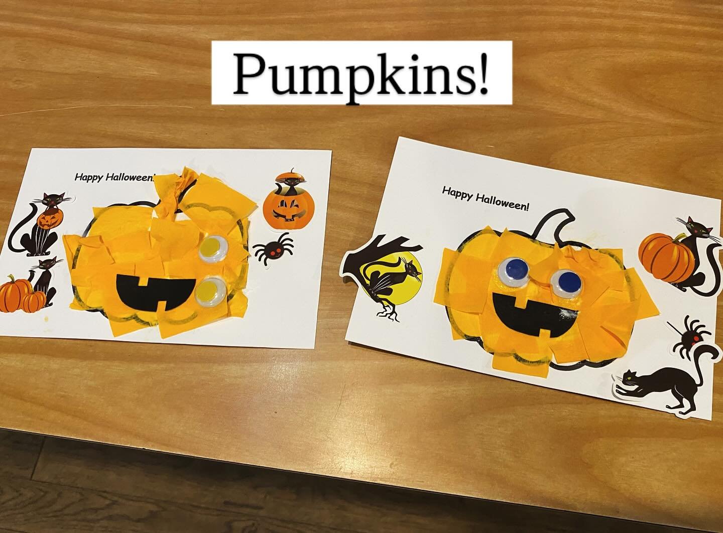 Hier nous avons fait nos propres PUMPKINS apr&egrave;s avoir lu l&rsquo;histoire Happy Halloween de Eric Carle 🎃 #mont&eacute;pilloy #storytimeenglish #villedesenlis #oise #apprendreanglais #englishteacher #apprendreensamusant #atelierspourenfants #