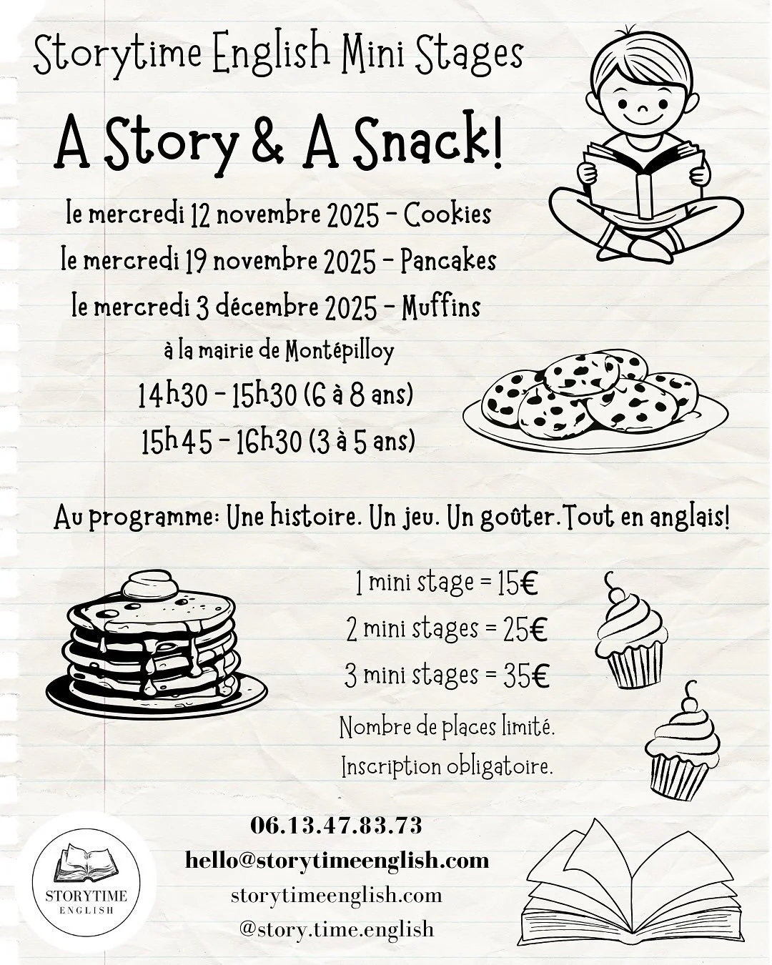 Nos stages de Novembre! Venez nous rejoindre pour d&eacute;couvrir l&rsquo;anglais de fa&ccedil;on ludique! #mont&eacute;pilloy #storytimeenglish #villedesenlis #senlis #oise #stagespourenfants #atelierspourenfants #apprendreensamusant #apprendreangl