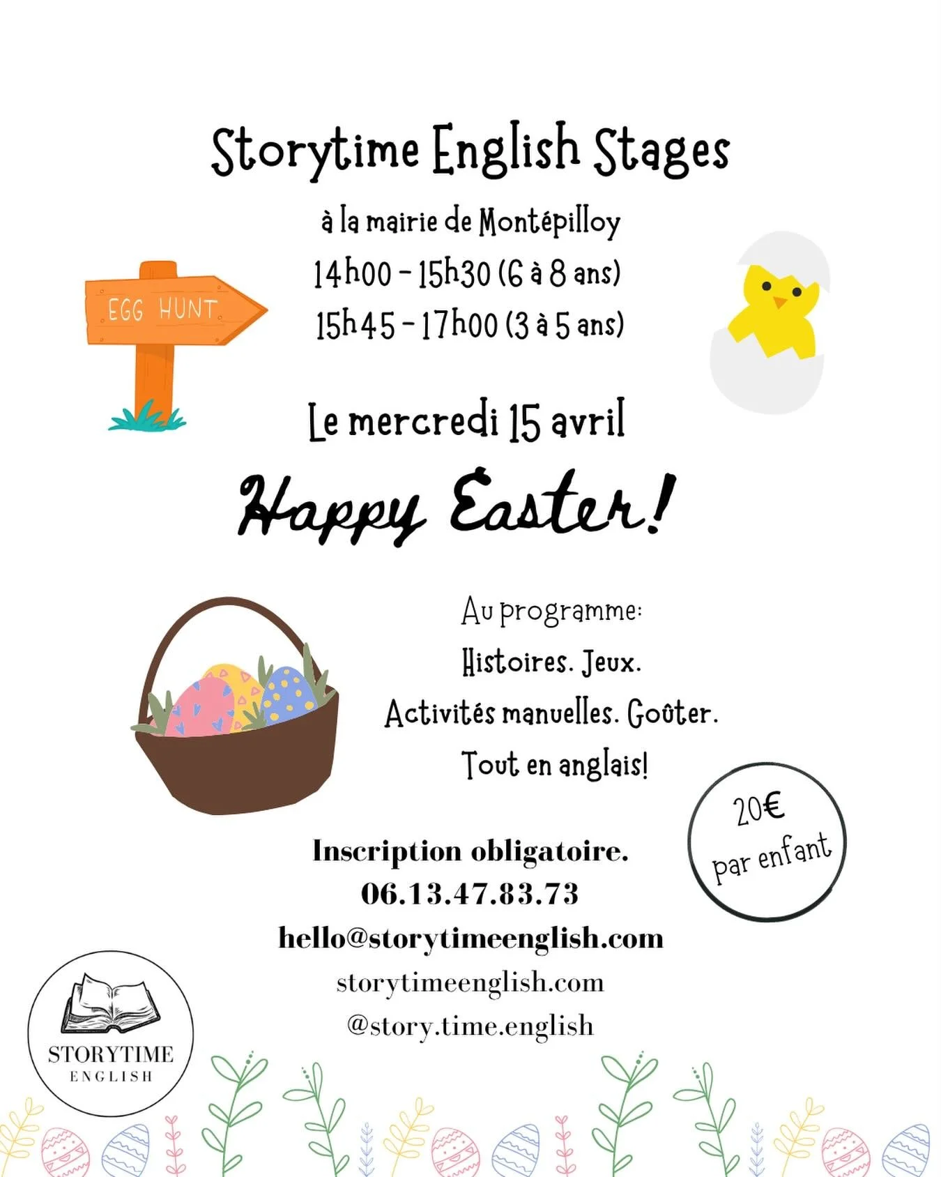 Venez nous rejoindre pour s&rsquo;amuser en anglais! Des histoires, des jeux, des activit&eacute;s manuelles et un go&ucirc;ter - tout en anglais! #storytimeenglish #mont&eacute;pilloy #villedesenlis #apprendreensamusant #atelierspourenfants