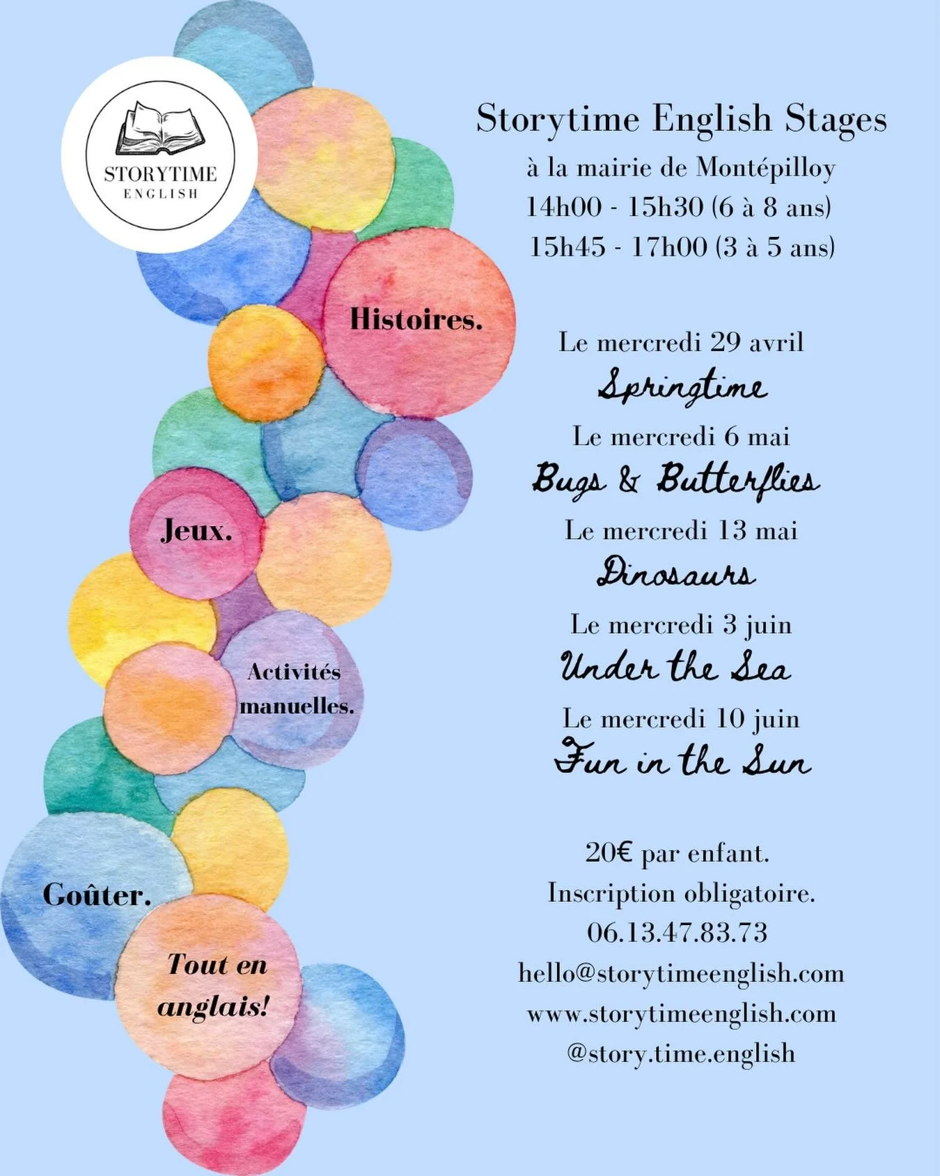 Venez nous rejoindre pour s&rsquo;amuser en anglais! Des histoires, des jeux, des activit&eacute;s manuelles et un go&ucirc;ter - tout en anglais! #storytimeenglish #mont&eacute;pilloy #villedesenlis #apprendreensamusant #atelierspourenfants