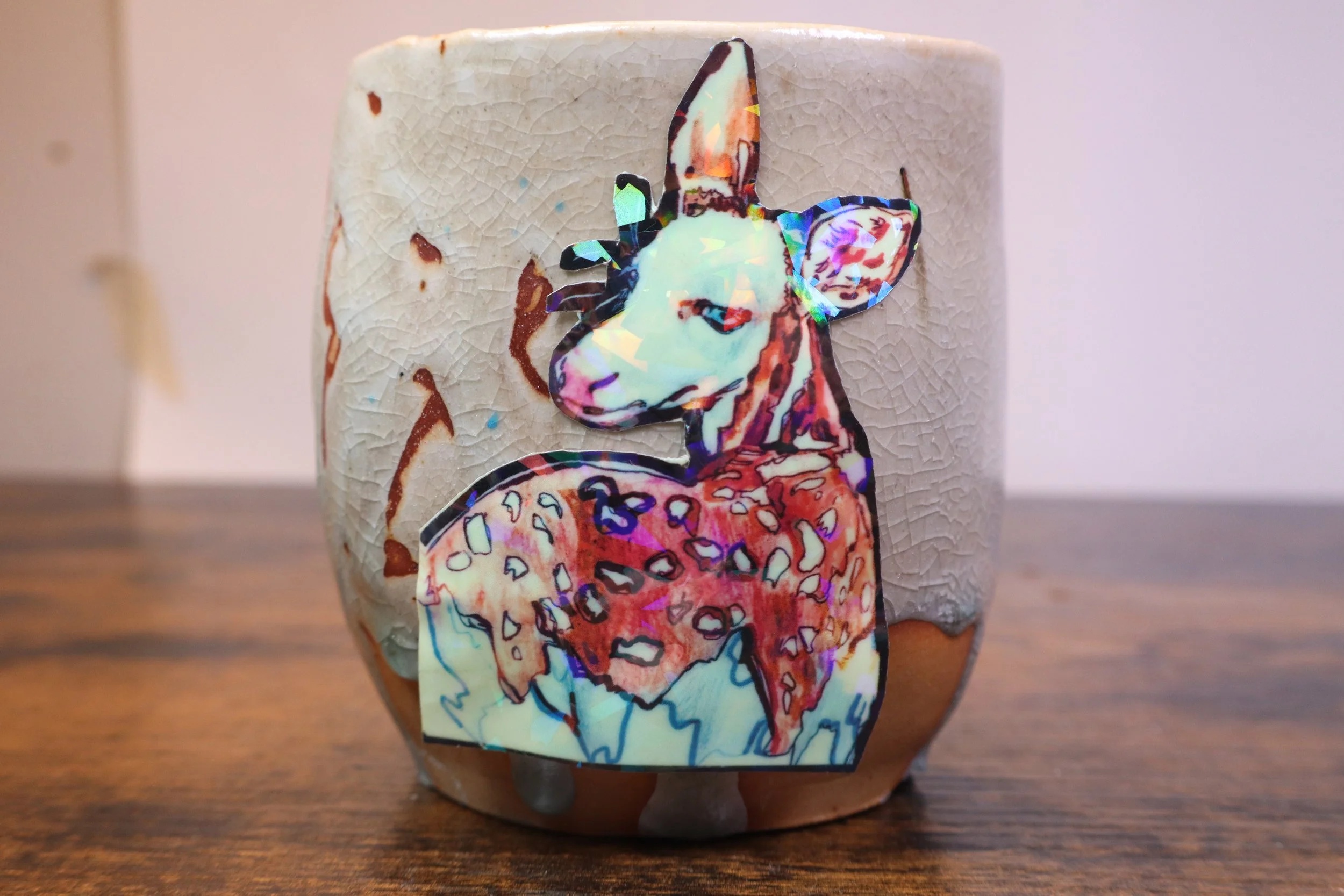 Red Deer Holographioc Sticker