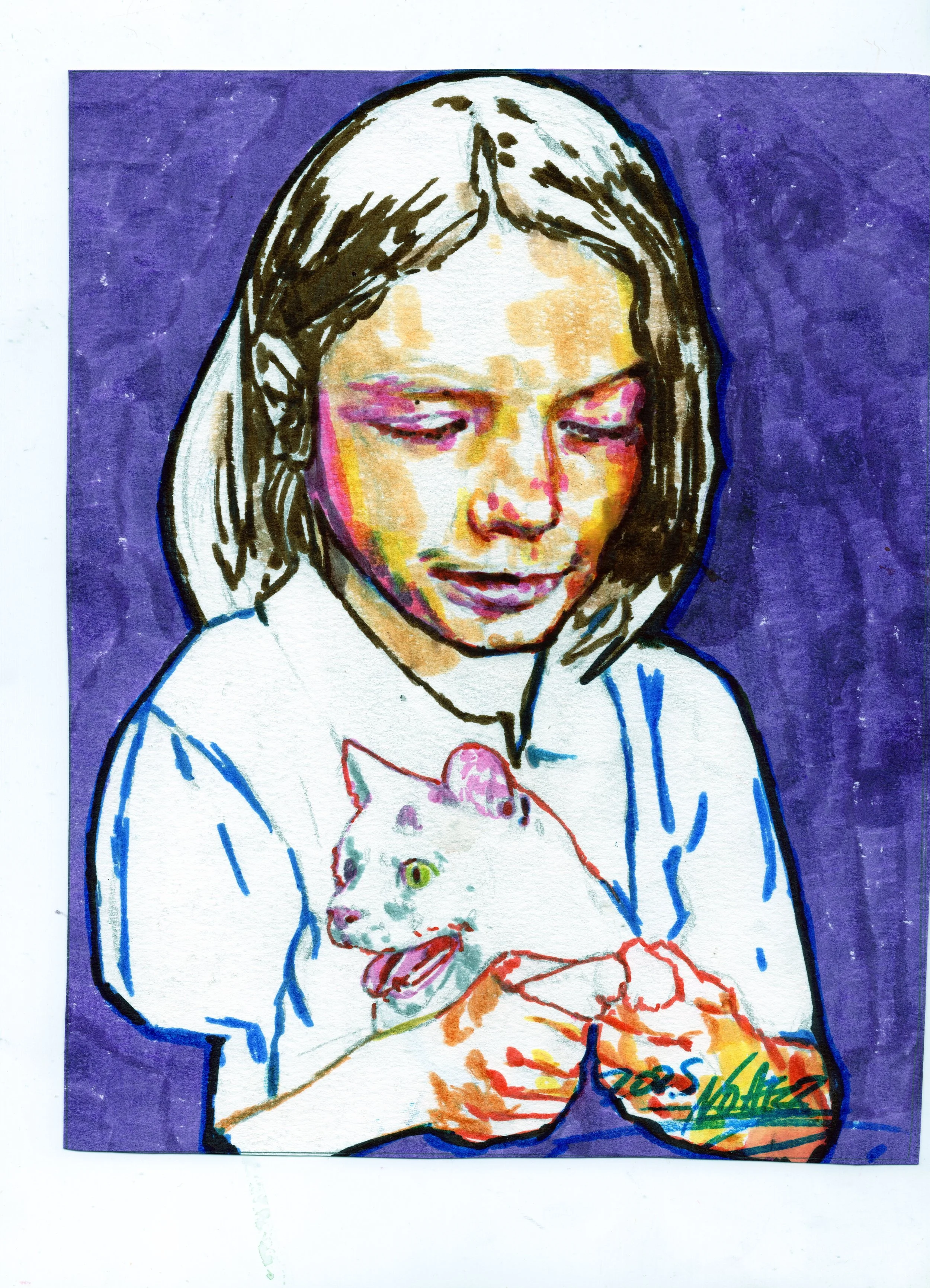 The love of Purple Original Mixed Media Painting