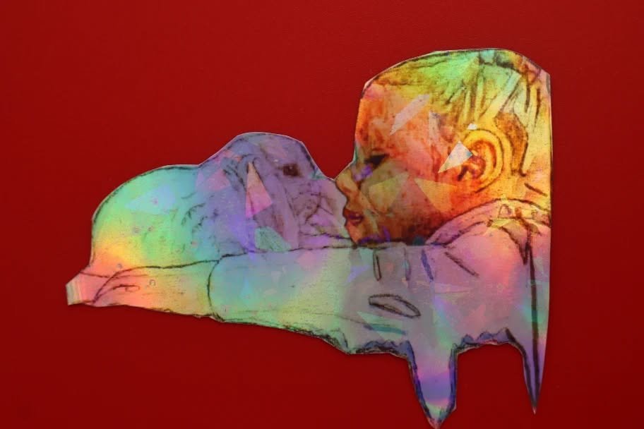 Warm love,a holographic sticker.
I designed,cut and made by hand .
Check out this sticker on my website!
That's my story I'm sticking to it! 
#art#stickers##mothersdayspecial❤️#artofinstagram