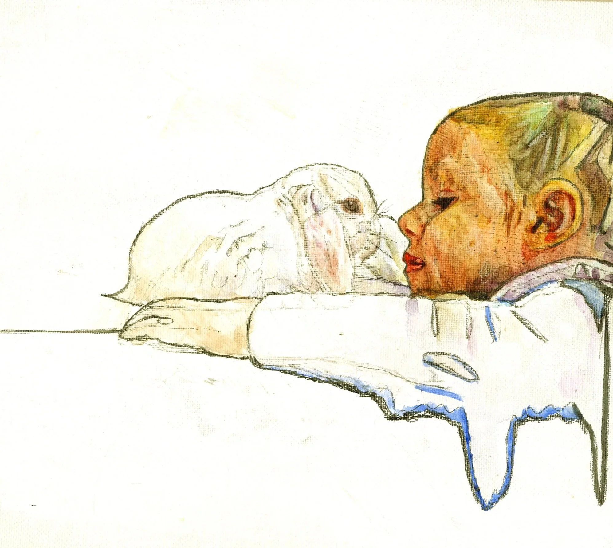 Gentle Love original Watercolor Painting