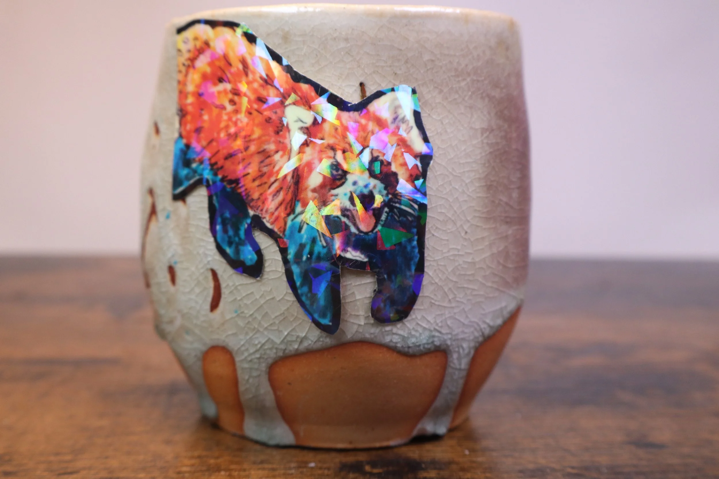 Happy Panda Holographic Sticker