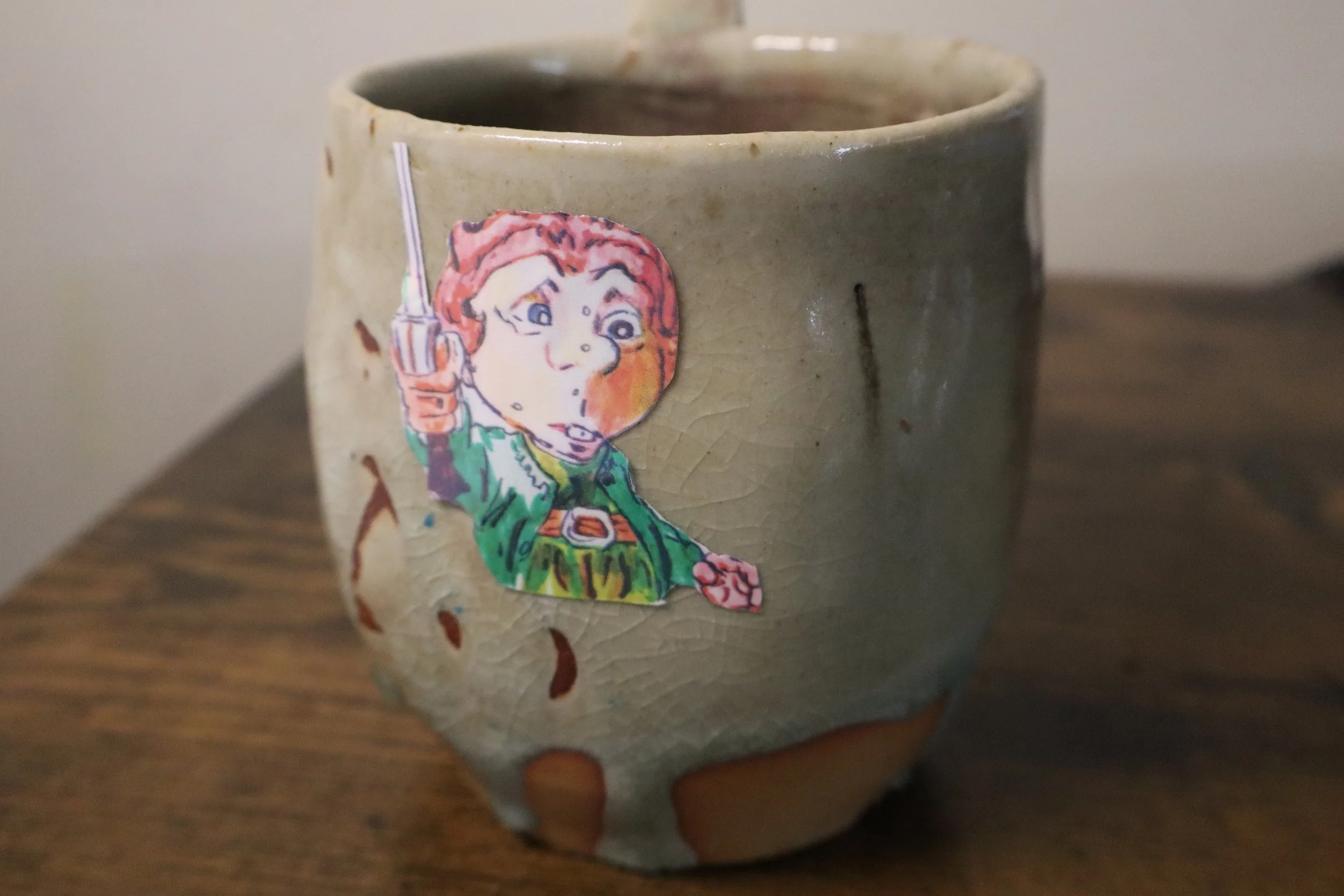 In search of adventure.'' Inspired Caricature Sticker