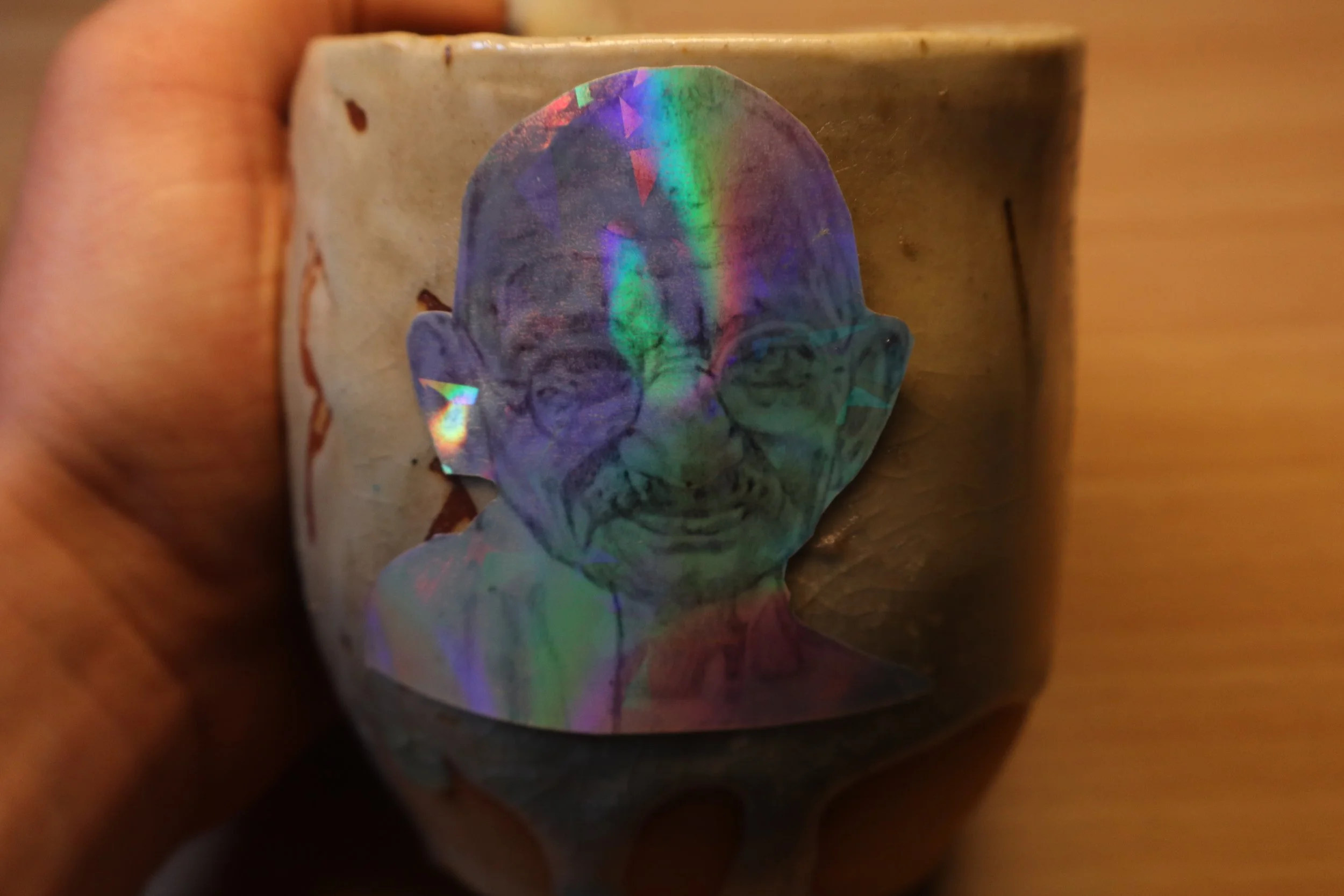 The great Gandhi Holographic sticker