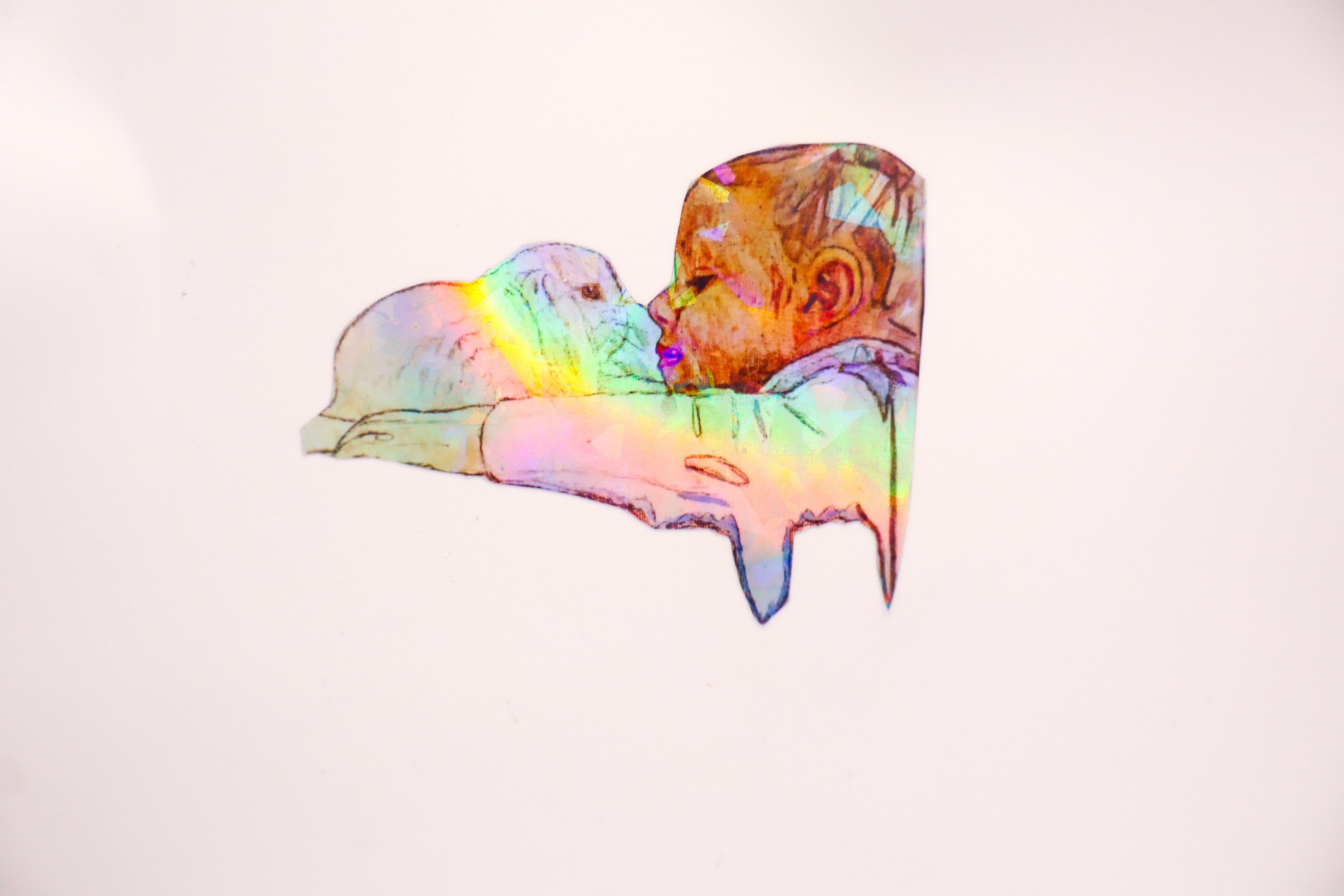 Heart of love Holographic Sticker
