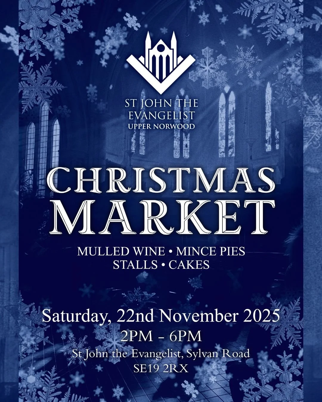 🎄 Join us for St John&rsquo;s Christmas Market! 🎅

Celebrate the festive season with us on Saturday, 22nd November, from 2&ndash;6 PM at St John&rsquo;s, Upper Norwood (SE19 2RX).

Enjoy a wonderful Christmas market with over 50 local exhibitors, d