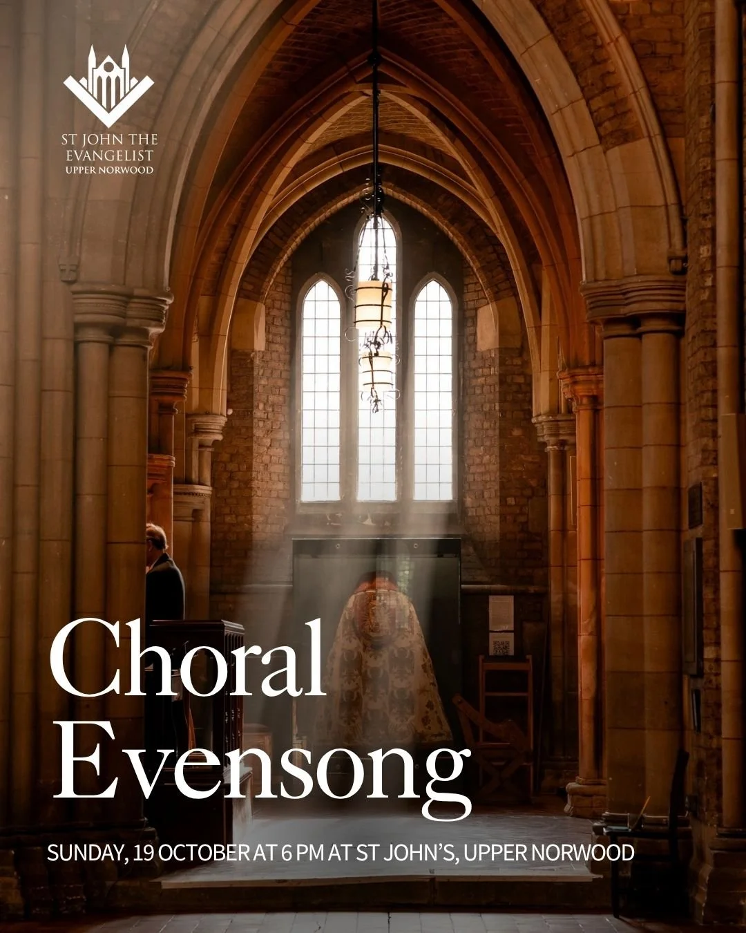 ✨ Join us this Sunday, 19 October at 6 PM for Choral Evensong at St John&rsquo;s, Upper Norwood ✨

Experience 45 minutes of peace and contemplation as voices sing in harmony at the gentle pause between day and night. Choral Evensong welcomes everyone
