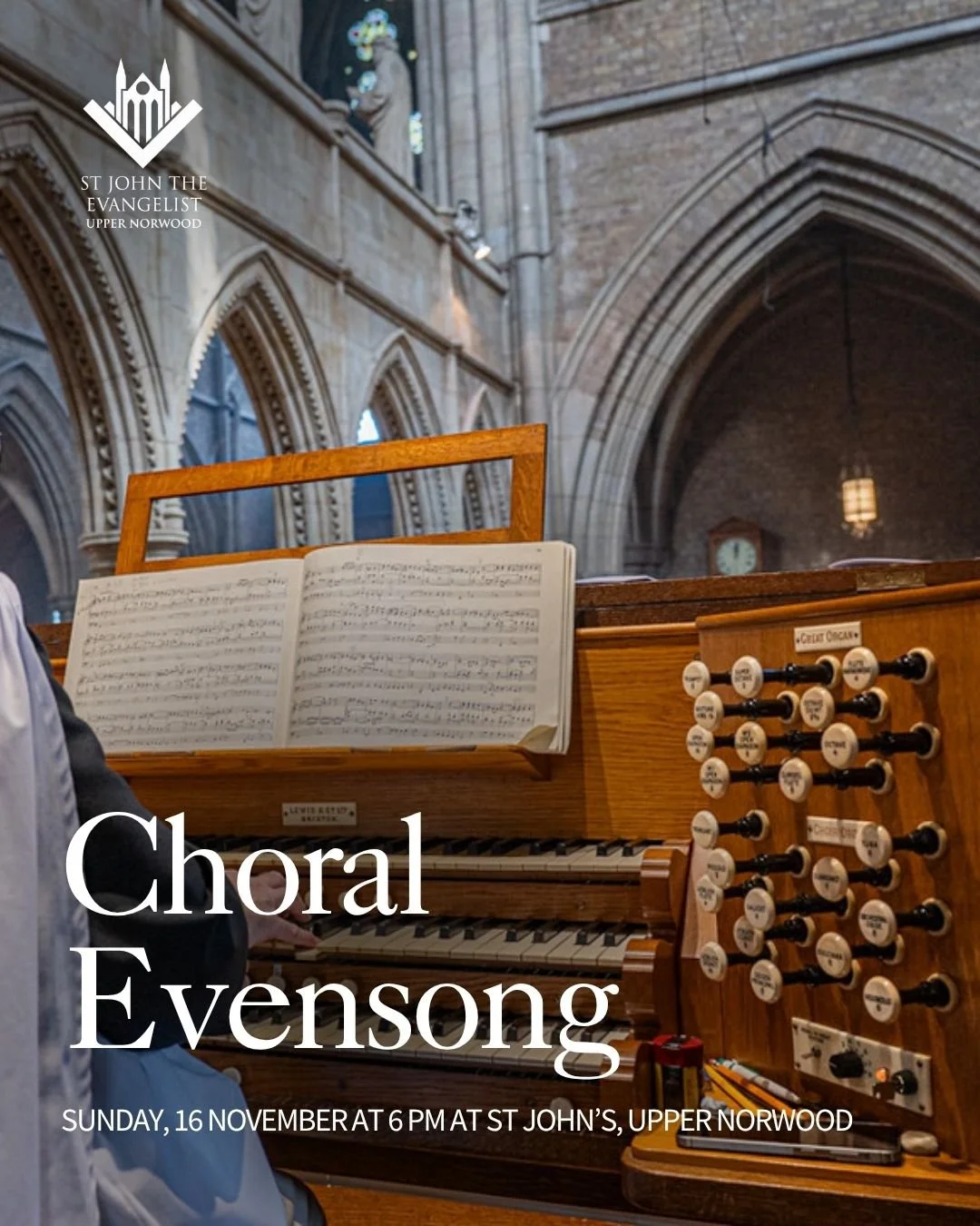 Join us this Saturday, 16 November at 6 PM for a beautiful Choral Evensong.

An evening of peaceful choral music and reflection&mdash;open to all. 🎶

Interested in joining the choir? Contact our Director of Music, Daniel Gilchrist, at music@sjun.org