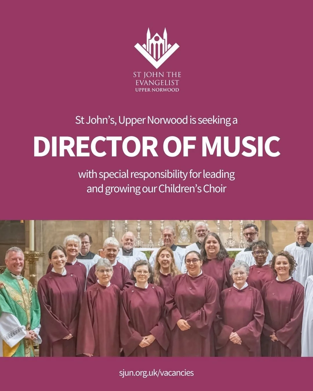 🎶 We&rsquo;re hiring a Director of Music 🎶

St John&rsquo;s, Upper Norwood, is seeking a Director of Music to lead and grow our choirs, with a special focus on our Children&rsquo;s Choir.

🕰 16 hours per week (part-time)
📄 12-month initial contra
