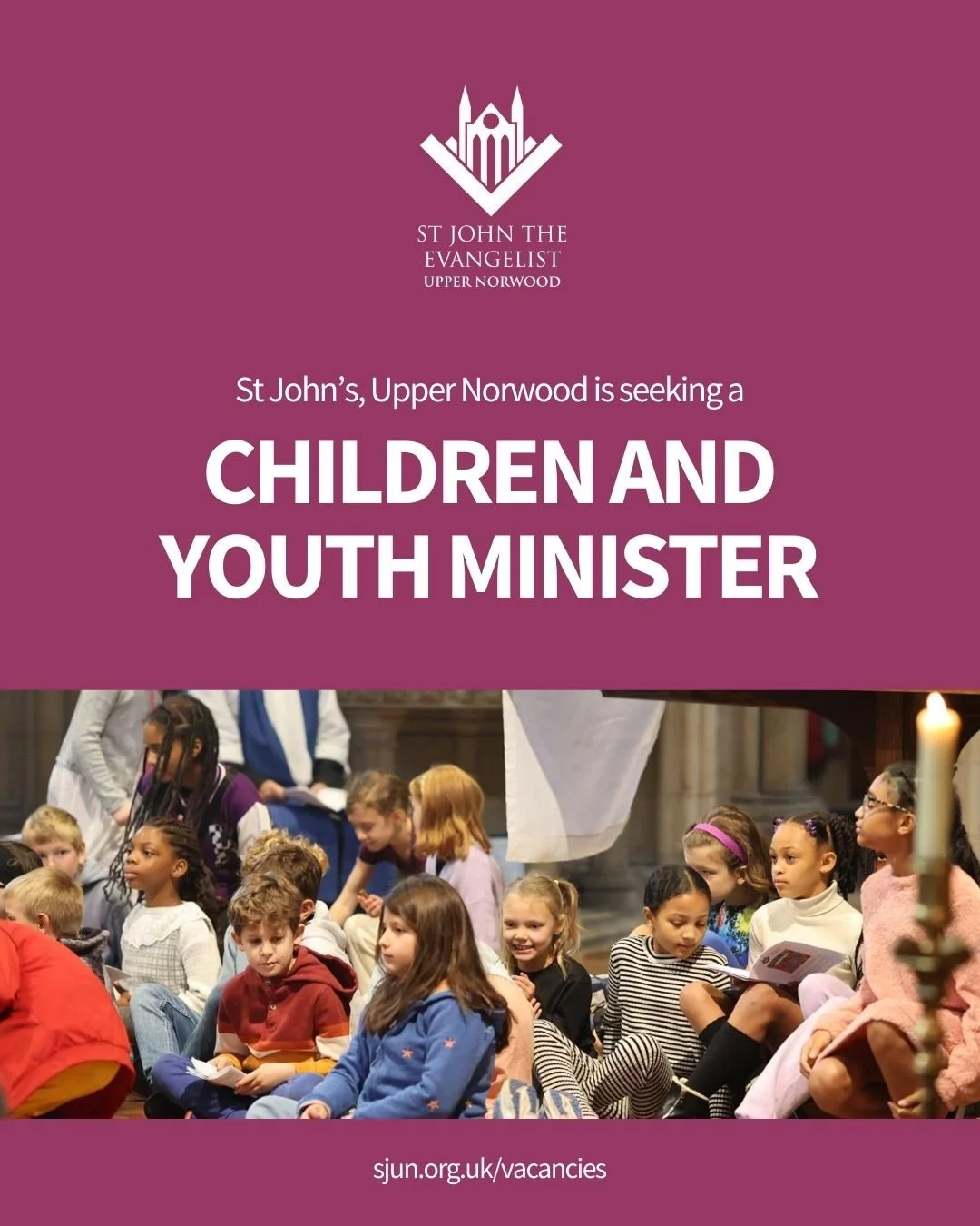We&rsquo;re hiring a Children &amp; Youth Minister to join our growing church ✨

💼 &pound;34,000 per year + pension
🕒 35 hours per week (part-time considered)
📅 Start April/May 2026

If you&rsquo;re passionate about seeing children and young peopl