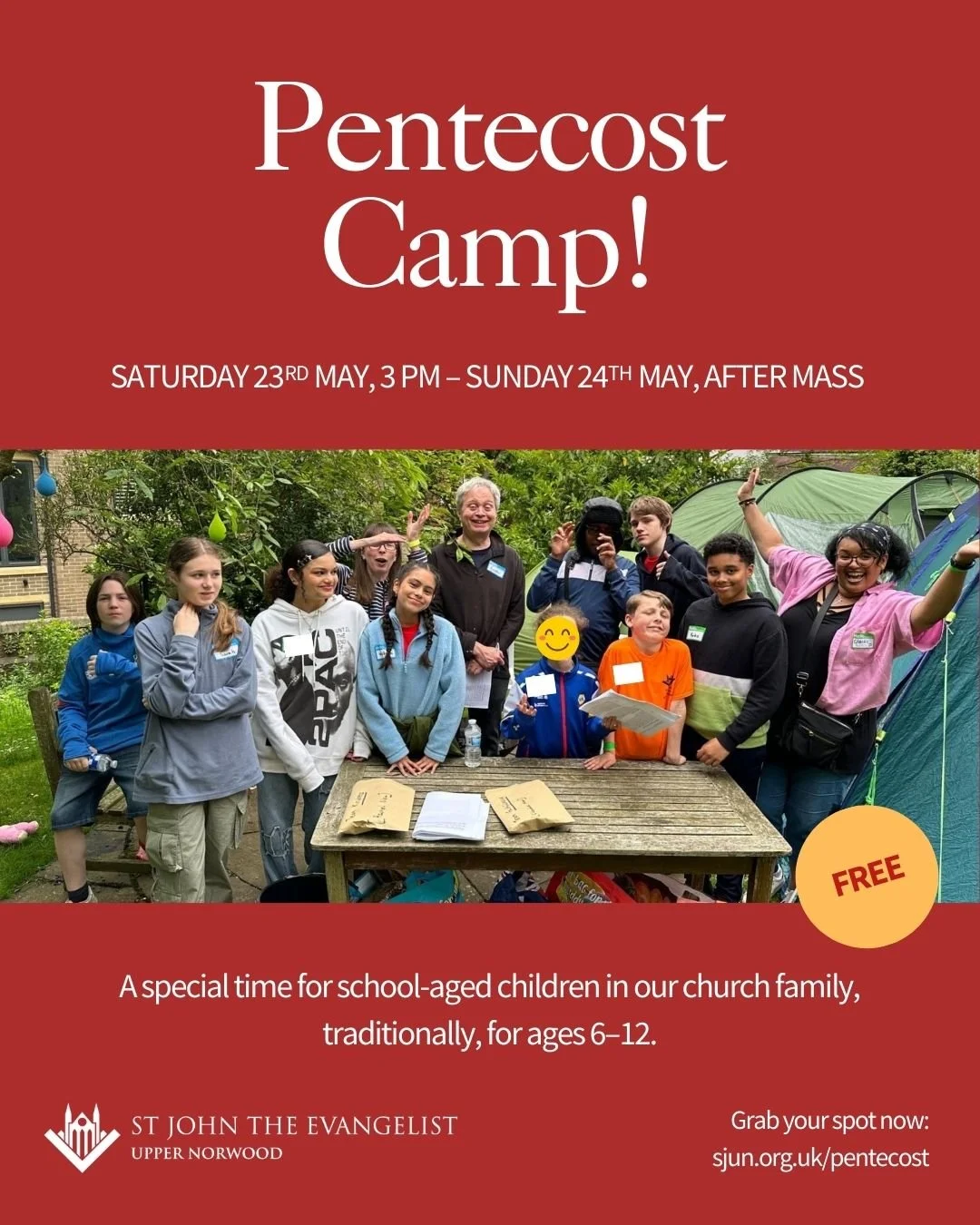 🔥 Bookings are now open for Pentecost Camp 2026! 

Your children are invited to an overnight adventure right here at St John's - campfire, fireworks, hot dogs, worship, games, and a whole lot of fun with friends. ✨

All school-age children welcome, 