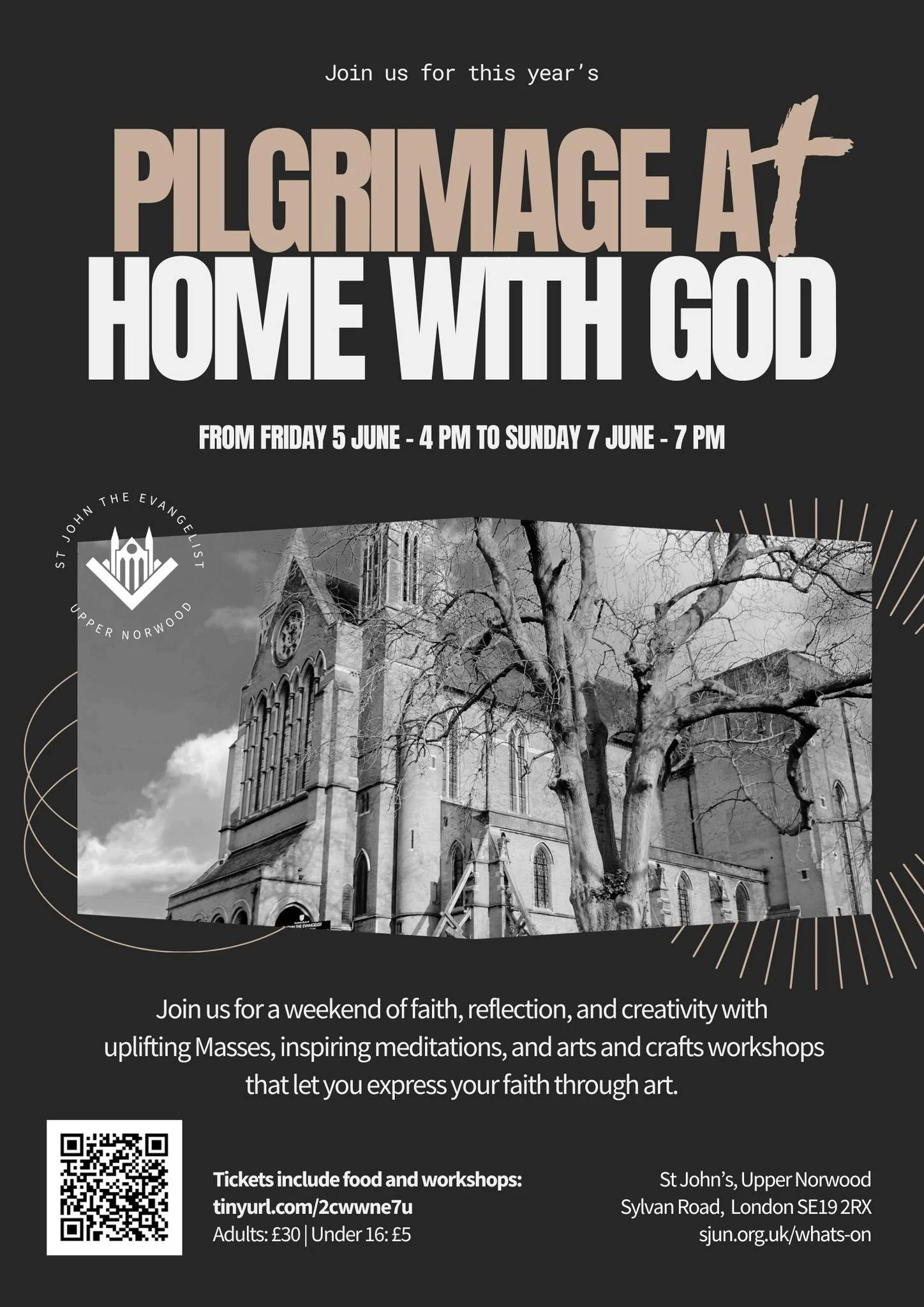 We warmly invite you to join us for Pilgrimage at Home, a special weekend of prayer, worship, fellowship, and fun here at St John's, from Friday 5th to Sunday 7th June 2026.

Over three days, we'll share in sung worship, quiet prayer, a BBQ on the me