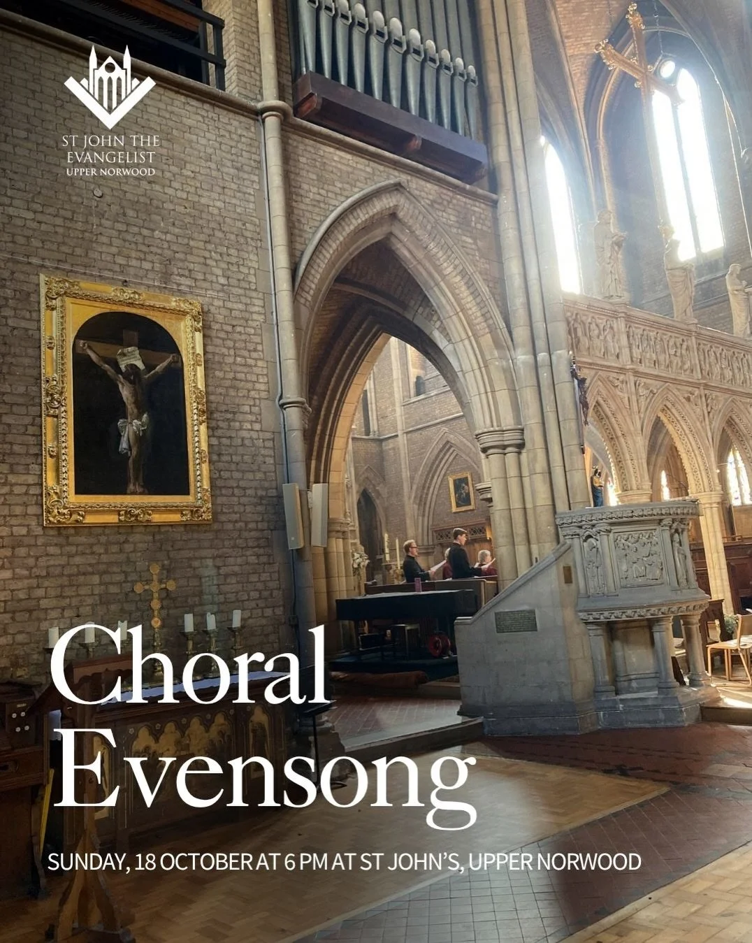 Join us this Sunday 18 October, at 6pm for Choral Evensong at St John&rsquo;s Upper Norwood 🎶

Come and sing with us, or simply come and listen. Our choir will be offering a beautiful evening of sacred music, including Purcell&rsquo;s Thou knowest, 