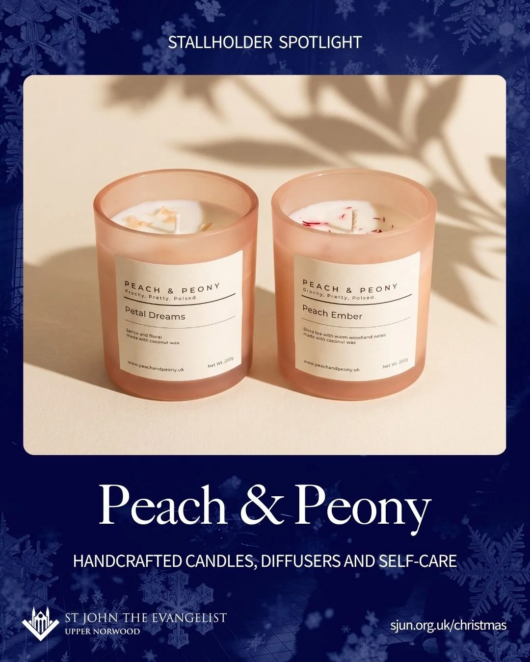 🎨 Today's Stallholder Spotlight: Peach &amp; Peony

Peach &amp; Peony is a London-based independent lifestyle brand creating handcrafted home fragrance and self-care products that bring premium quality at affordable prices. Warm, playful, and confid