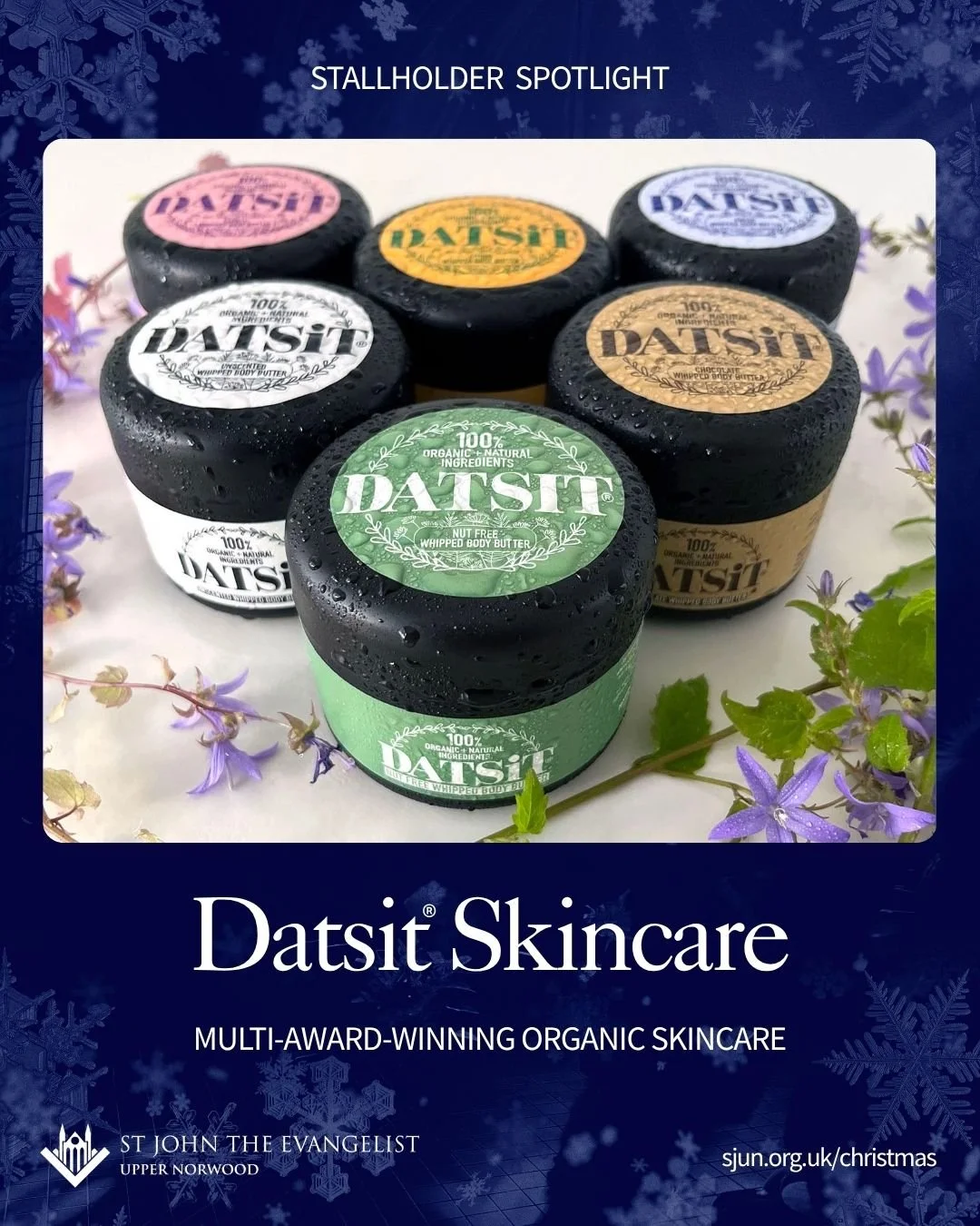 🎨 Today&rsquo;s Stallholder Spotlight: @datsituk 

Meet Steve from Datsit, who makes organic body butters whipped in the UK from natural, plant-based ingredients. 🌿 The range includes scented favourites, an Unscented option, and a nut-free formula,