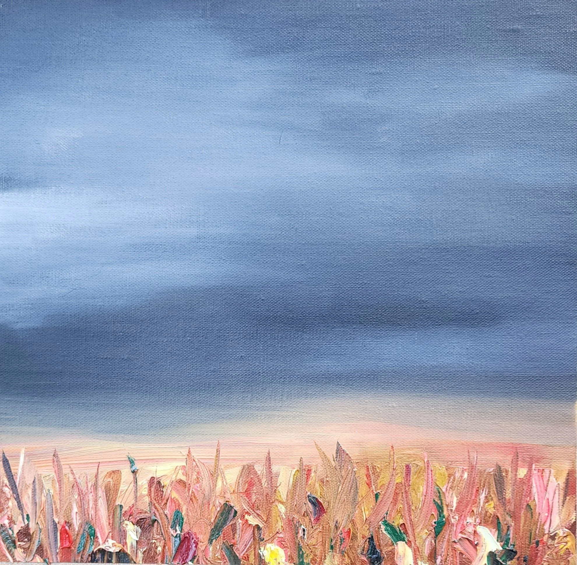 Rains Coming, 2024, Acrylic on canvas (floating frame) - 30 x 30 x 4.5 cm