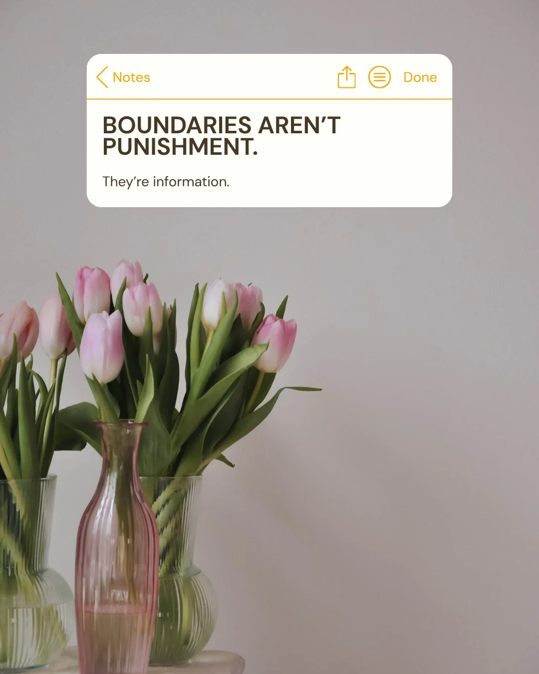 Many people were taught that boundaries are harsh, selfish, or a sign of rejection.

But boundaries are often the very thing that make healthy connection possible.

They help relationships hold honesty, respect, and sustainability.

If setting limits