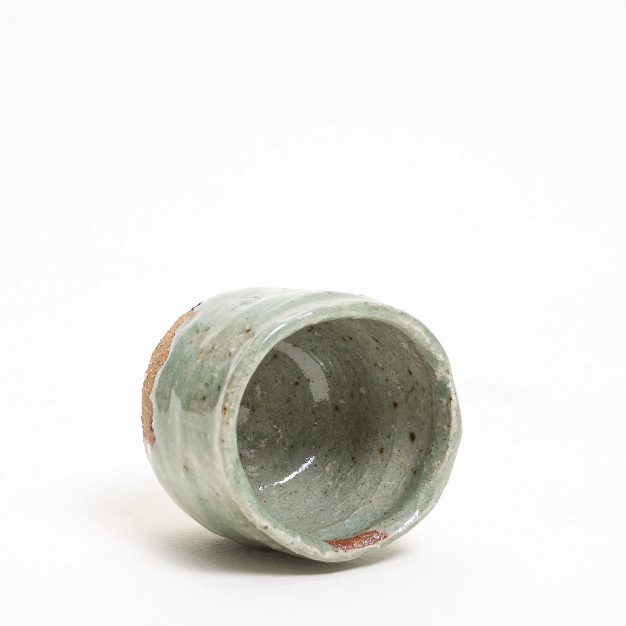 fish cup wild clay rock glaze inside