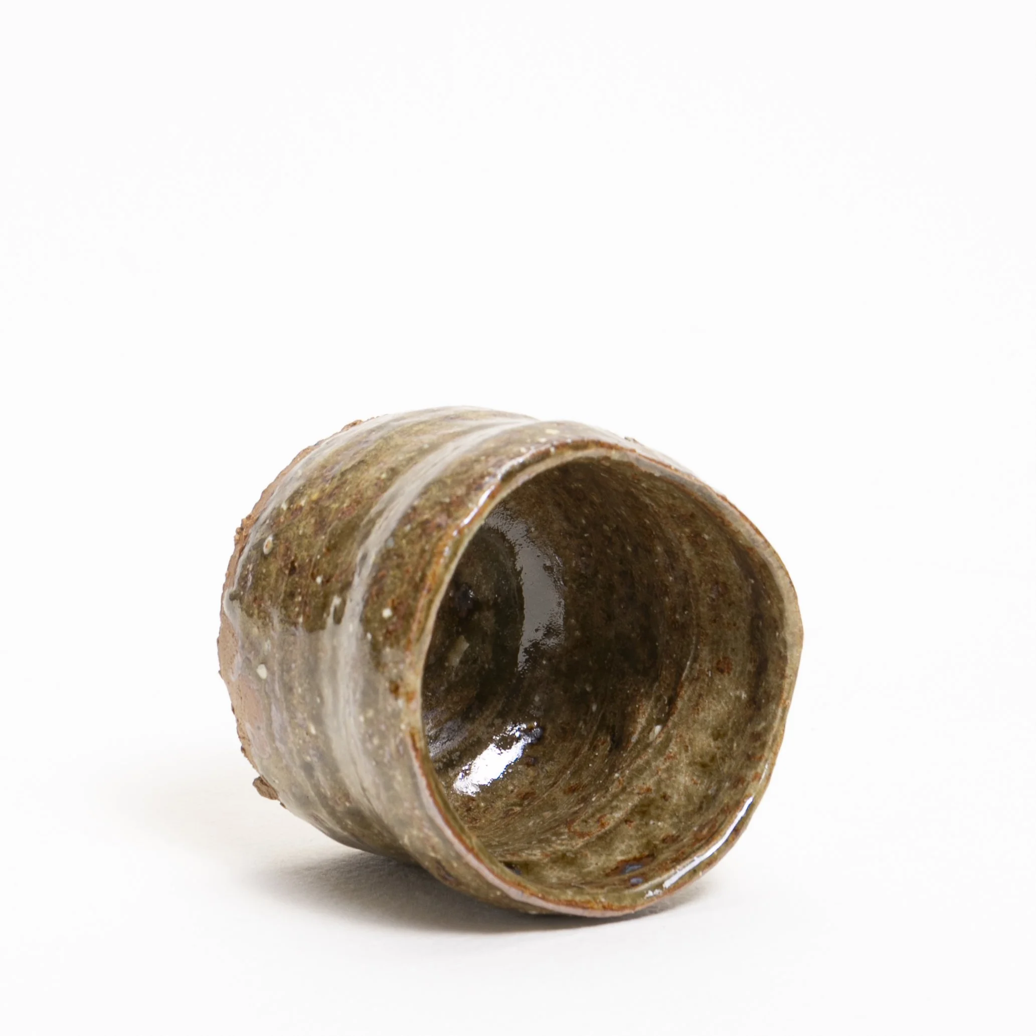 David cup wild clay rock glaze interior