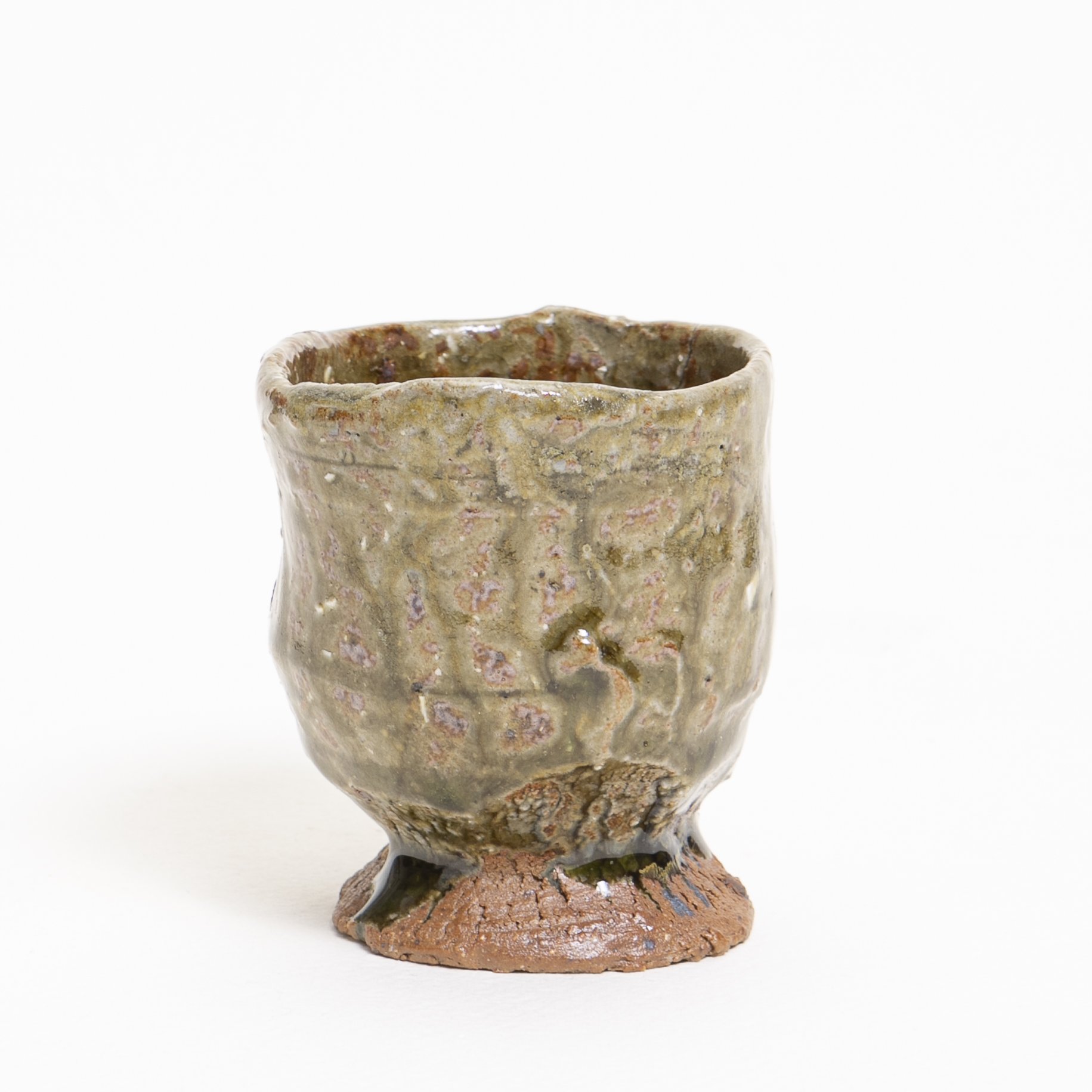palm cup, wild clay ash glaze 3