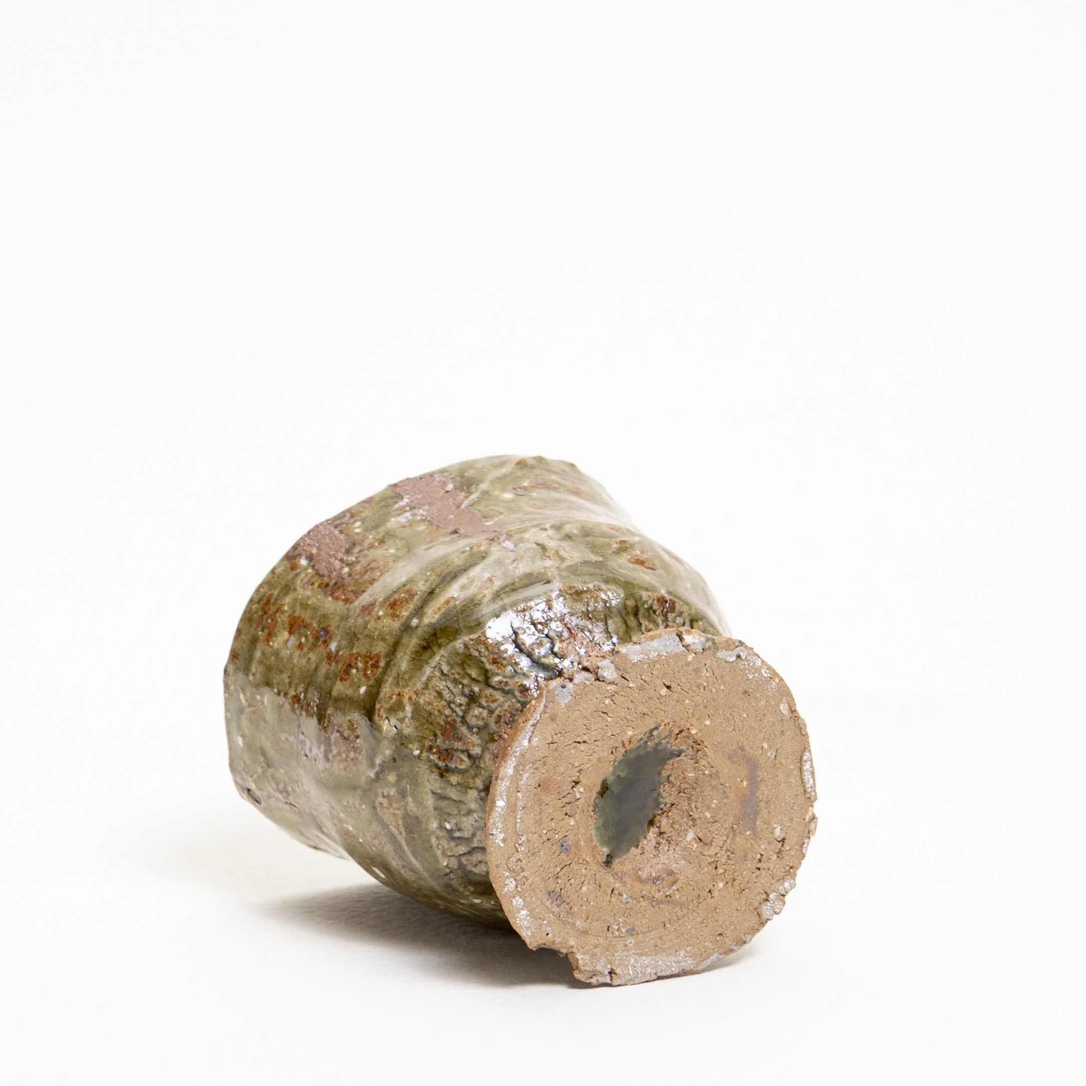 palm cup, wild clay ash glaze foot