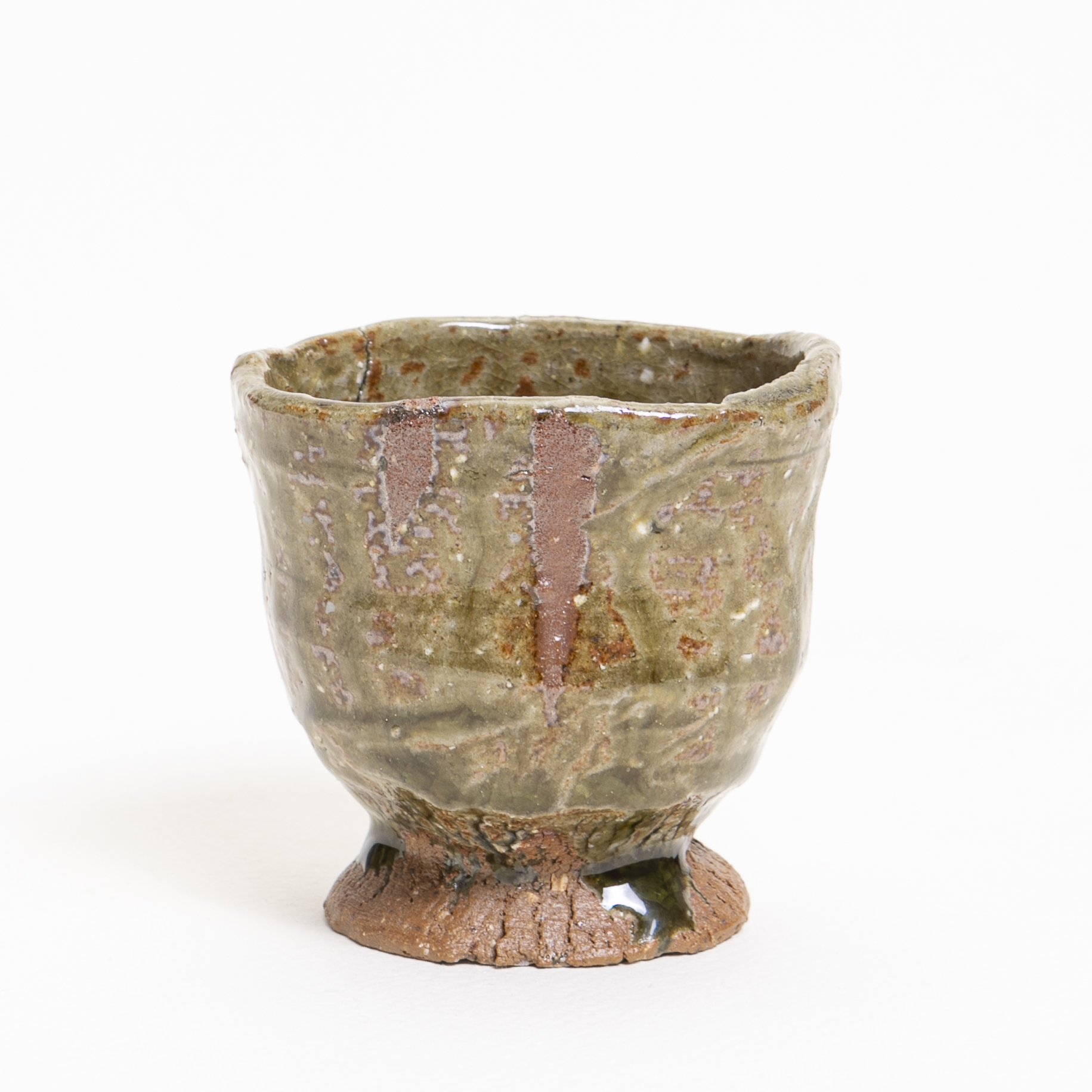 palm cup, wild clay ash glaze 2