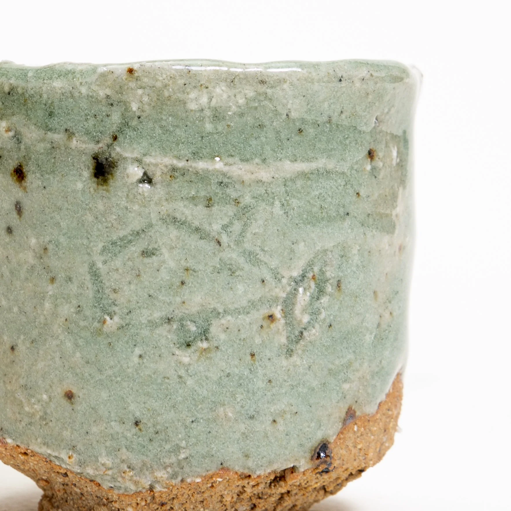 fish cup wild clay rock glaze detail