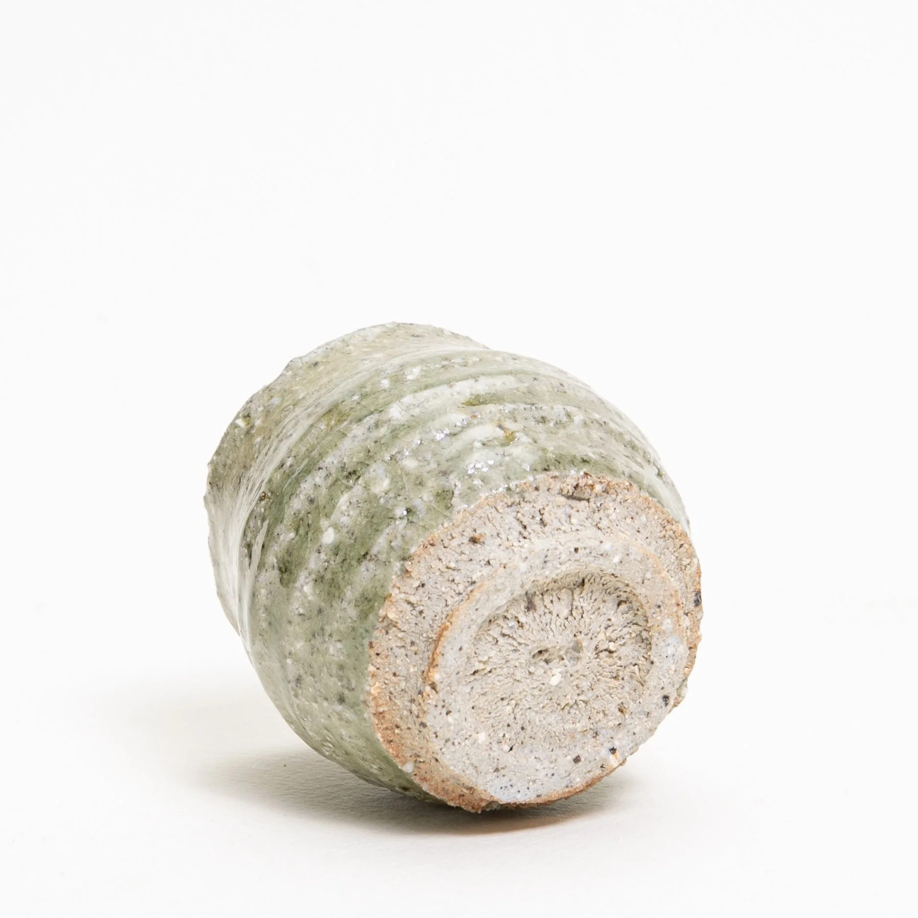 river cup wild clay ash glaze foot