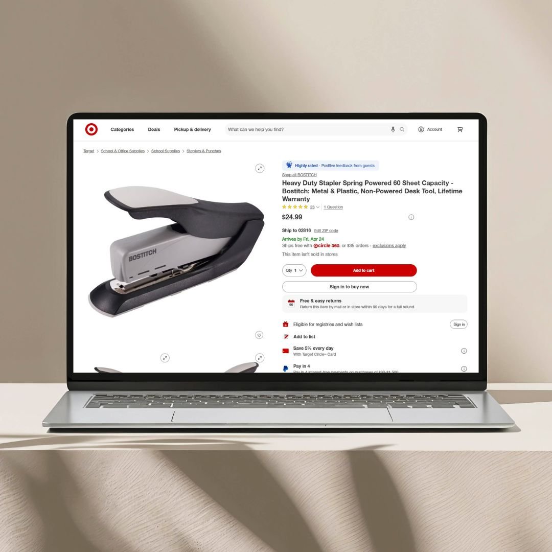 Spring Powered Stapler Target