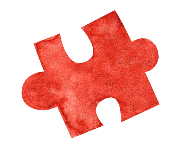 Watercolour illustration of a puzzle piece