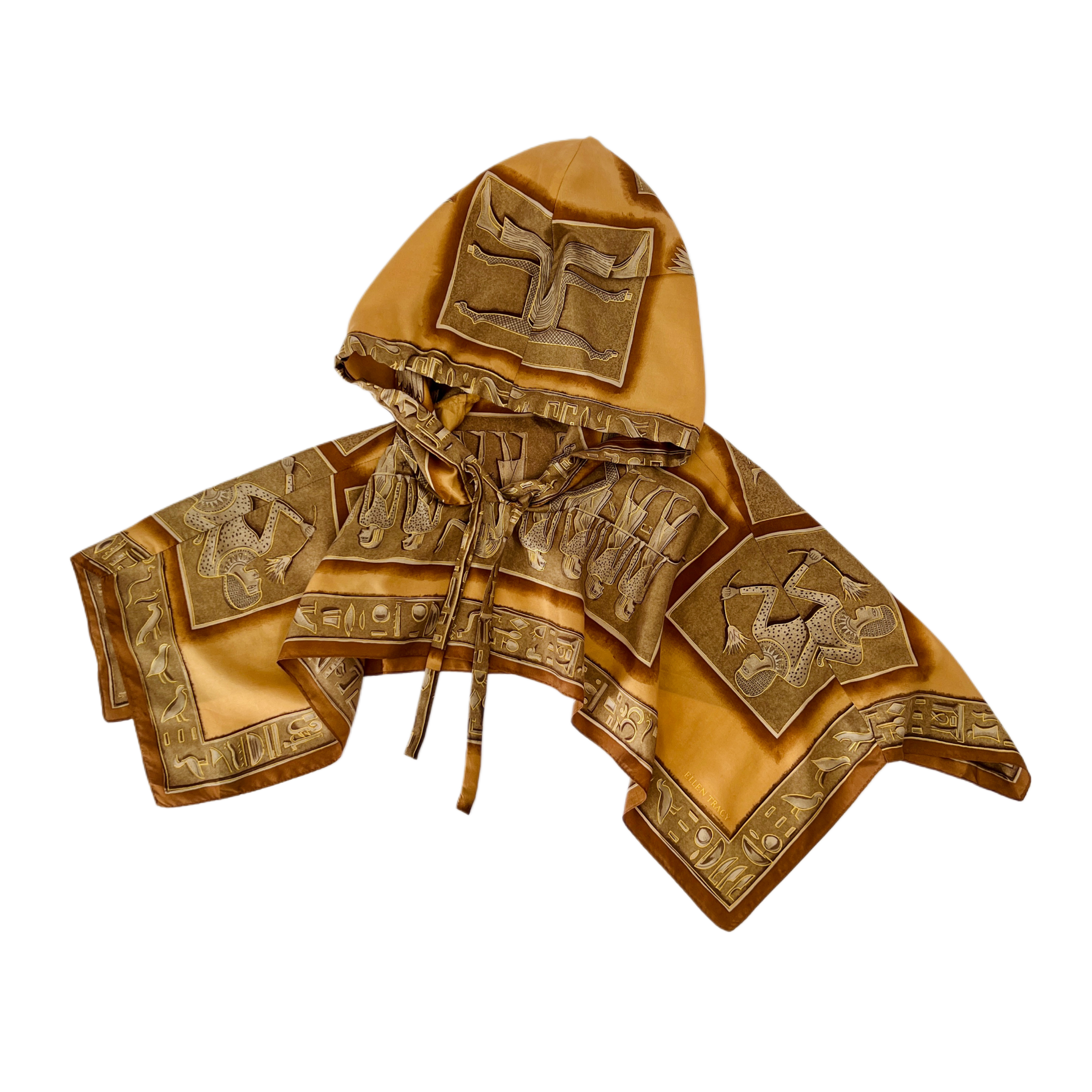 SILK SCARF HOOD - EGYPTIAN FRESCO