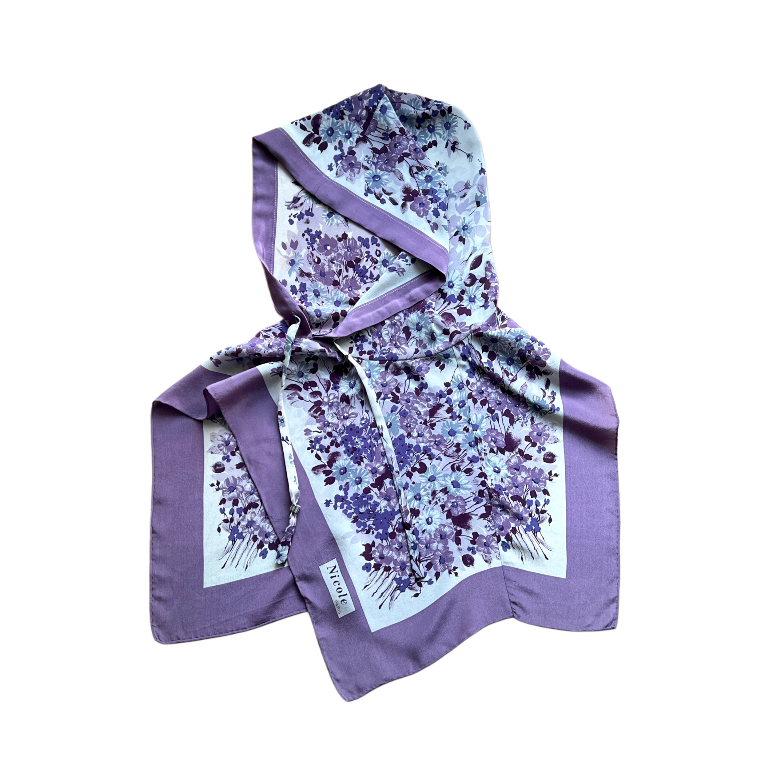SILK SCARF HOOD - LILAC