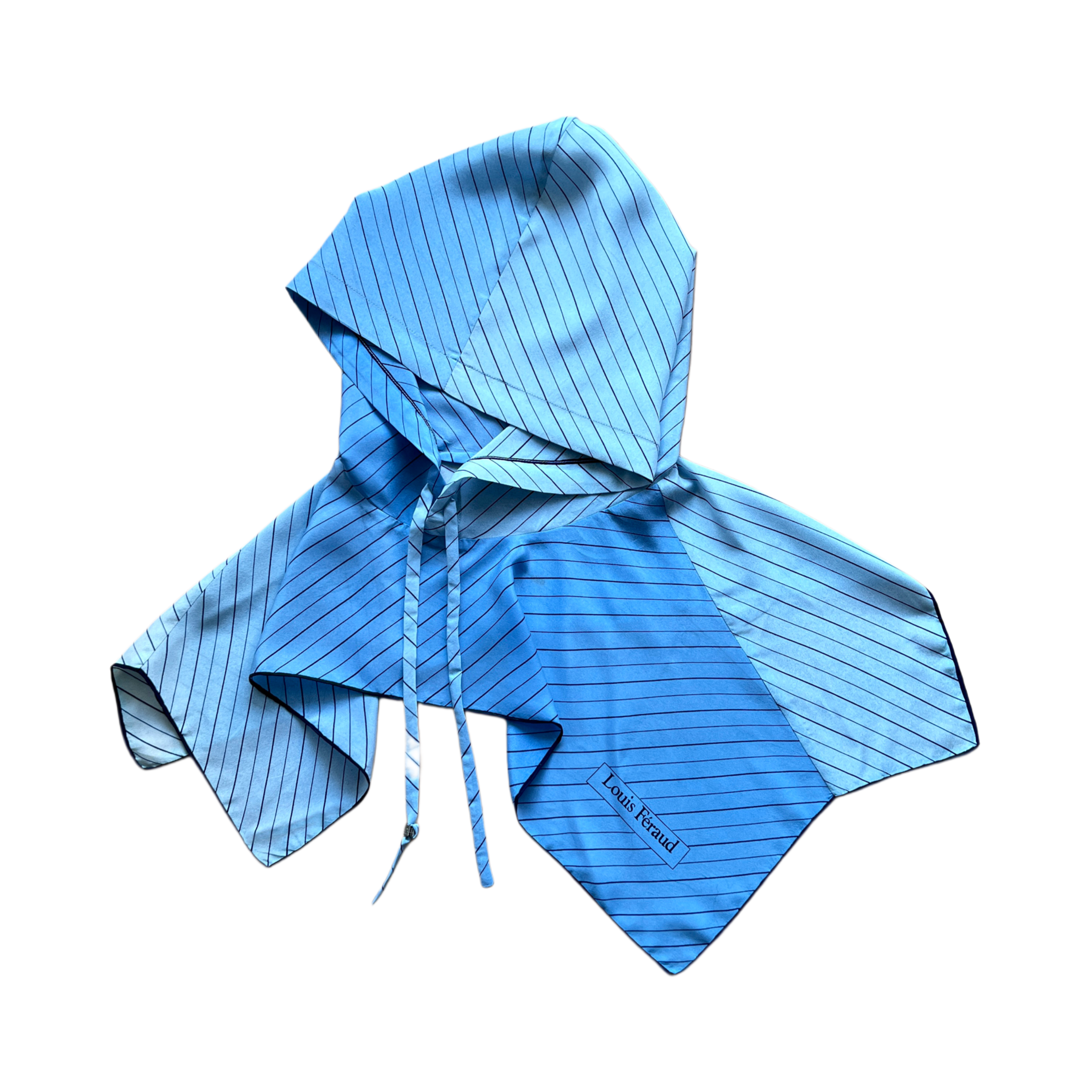 SILK SCARF HOOD - LIGHT BLUE