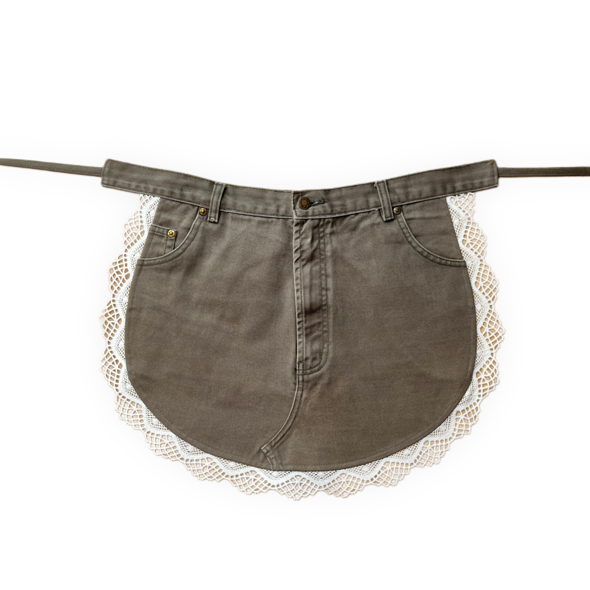 DENIM APRON - Khaki