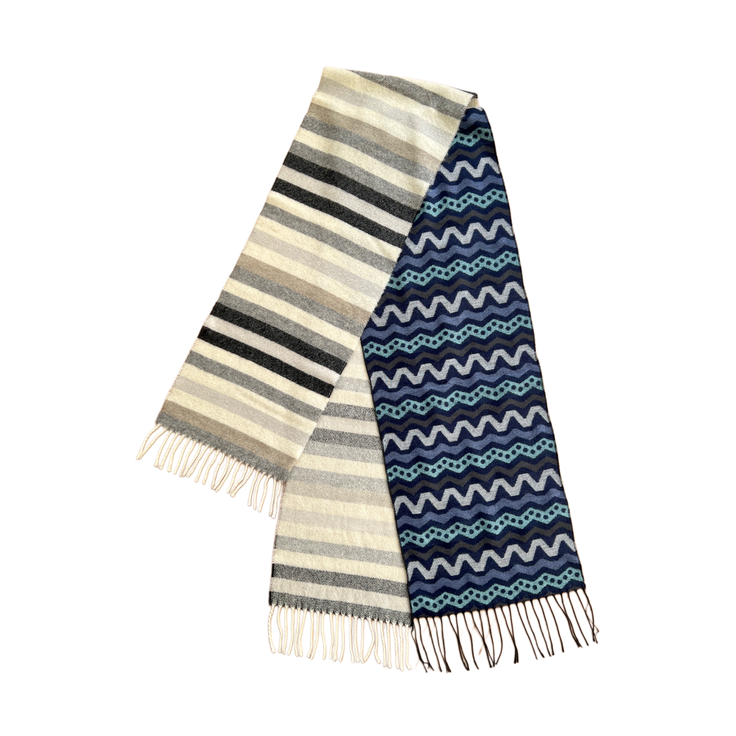 3-LEGGED SCARF - GREY STRIPES