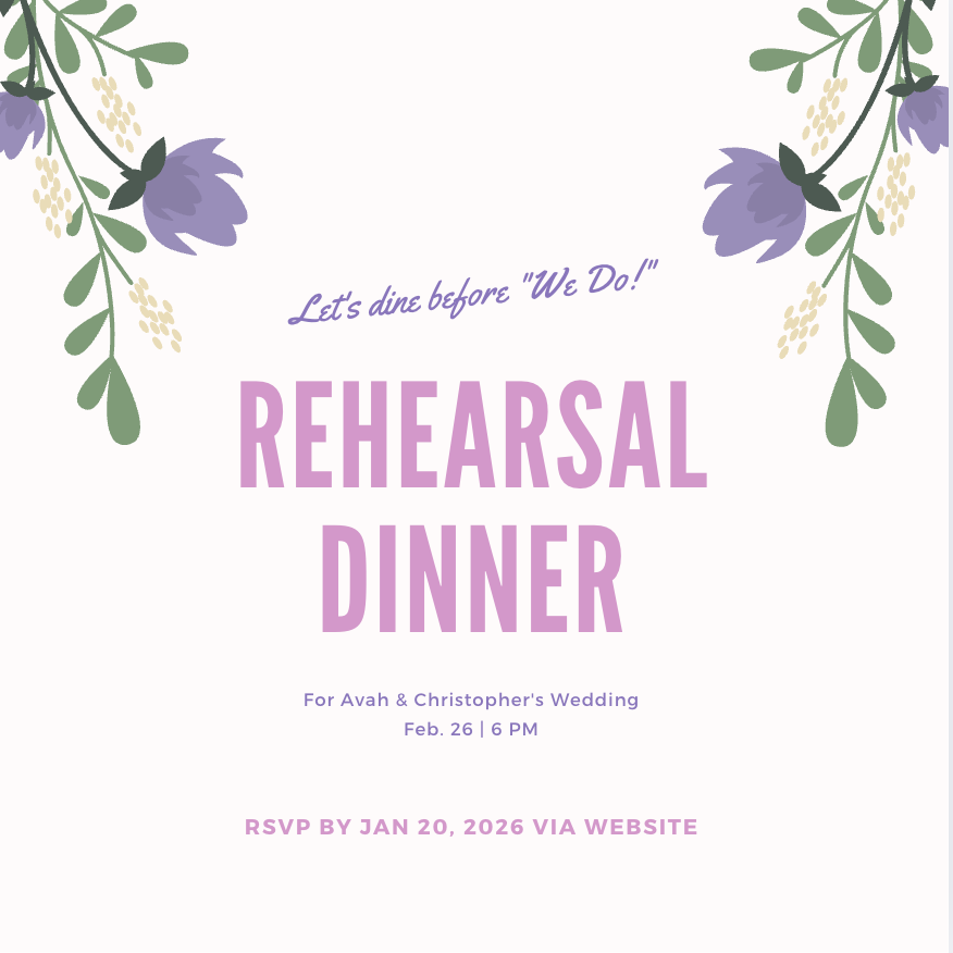 Rehearsal/Welcome Dinner