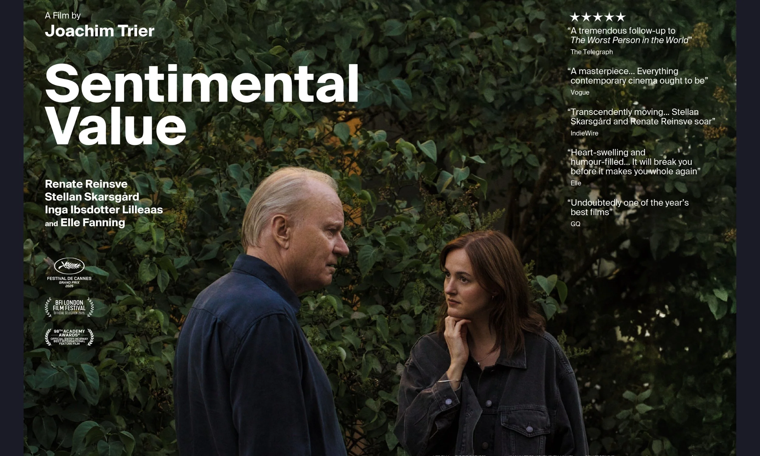 Sentimental Value April 8th 7.30pm