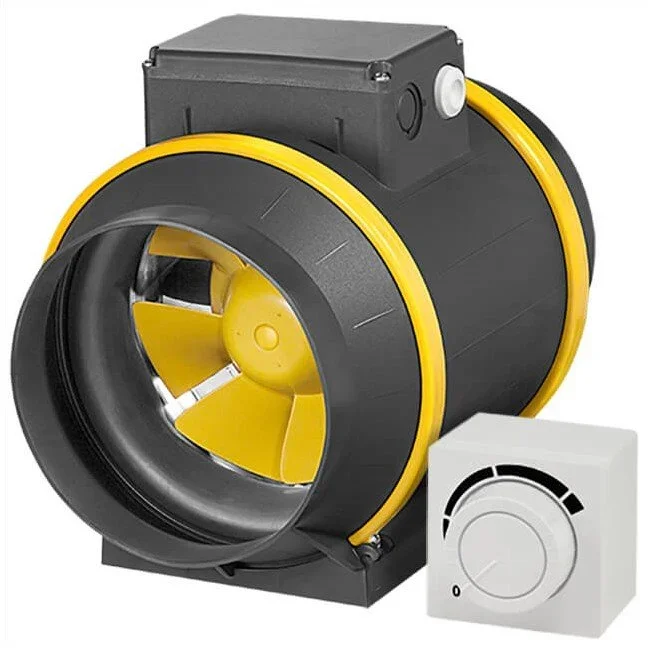 Example of a inline extraction fan for a co2 laser.